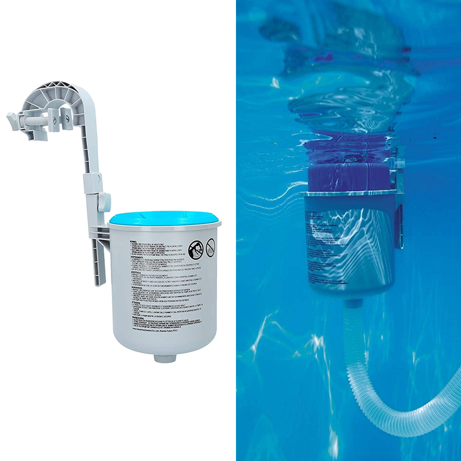 Pool Wall Mount Surface Skimmer Swimming Pool Flotation Extrator Clean Leaves Debris with Adjustable Stand