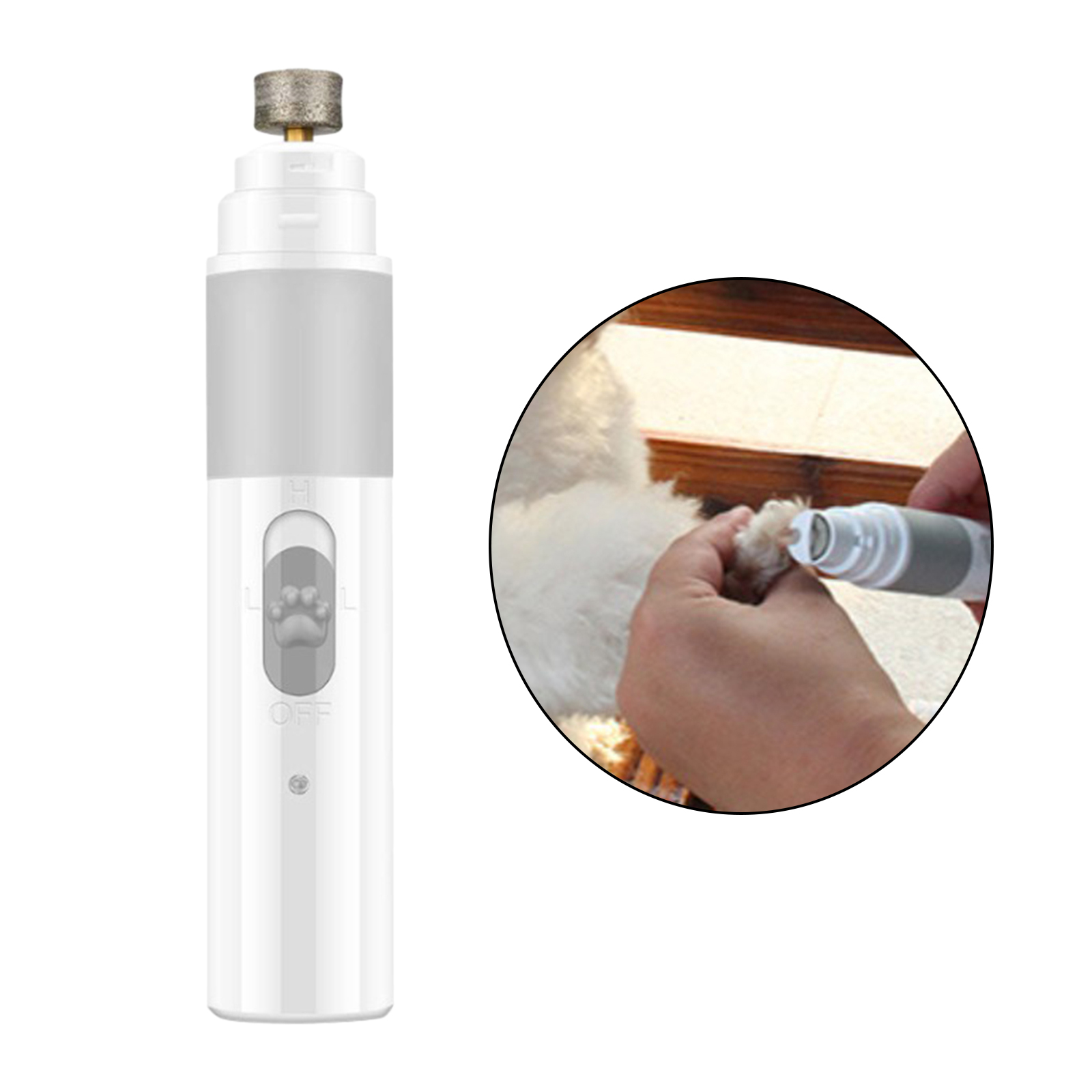 Dog Nail Grinder with LED Light 3 Speed Electric Pet Nail Trimmer Professional Quiet Painless Paws Grooming & Smoothing