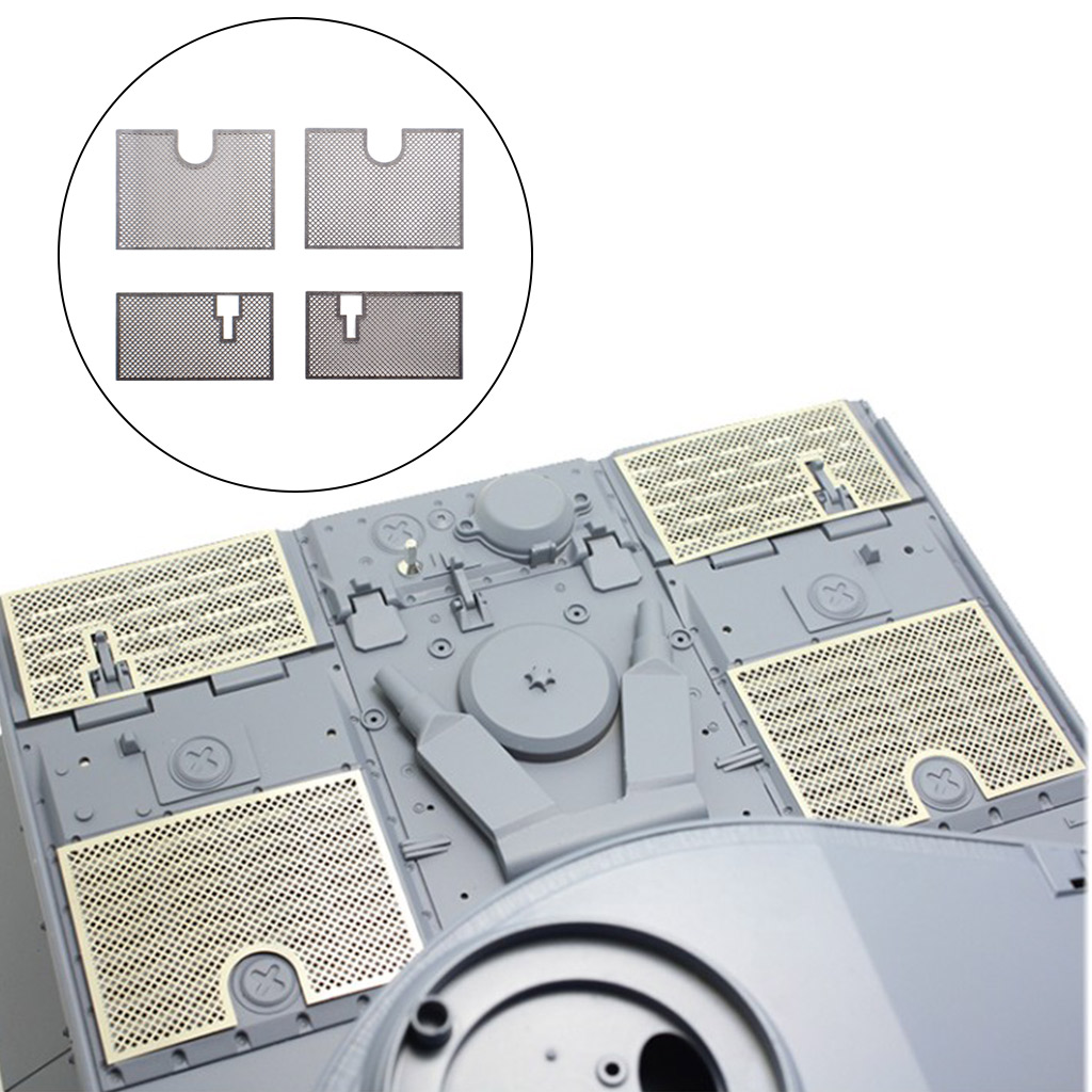 4Pcs Metal Protective Net Armored Guard Plate for 1/16 Heng Long German Tiger 3818 RC Tank DIY Accessory Parts