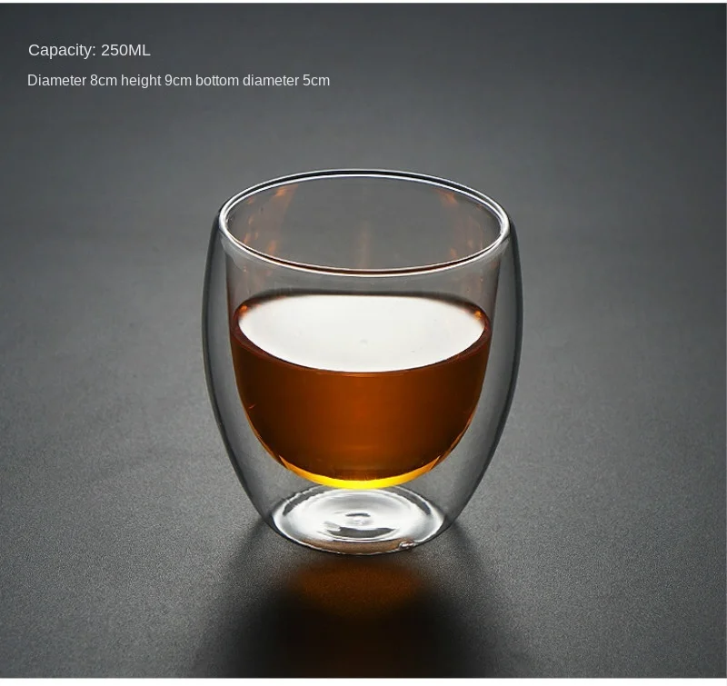 Heat Resistant Double Wall Glass Cup 80/150/250/350 Ml Beer Coffee Water Cups Transparent Cup Wholesale Drink Glass Set
