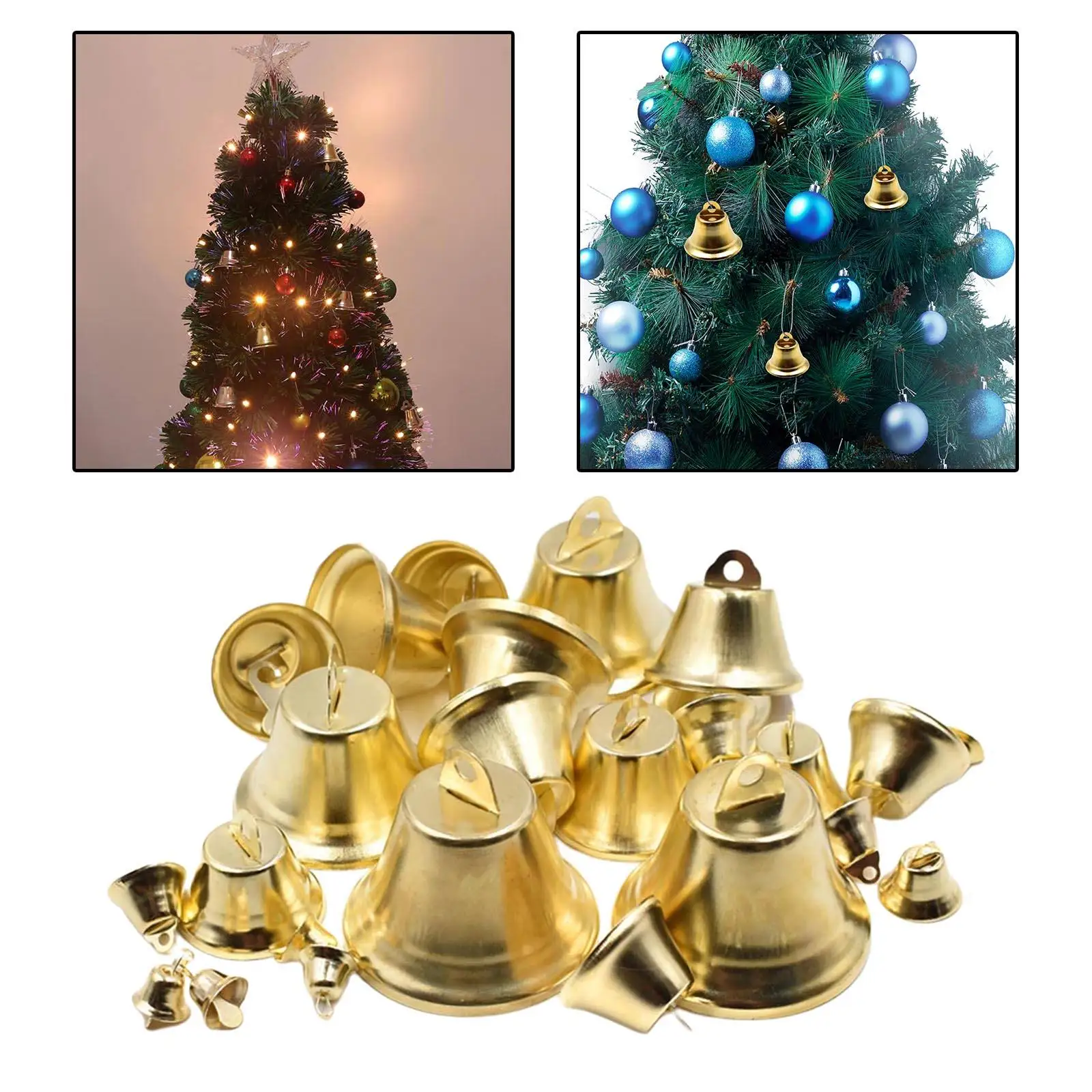 Gold Iron Vacuum Plated Christmas Jingle Bells Pendant Handmade Party DIY Crafts Accessories