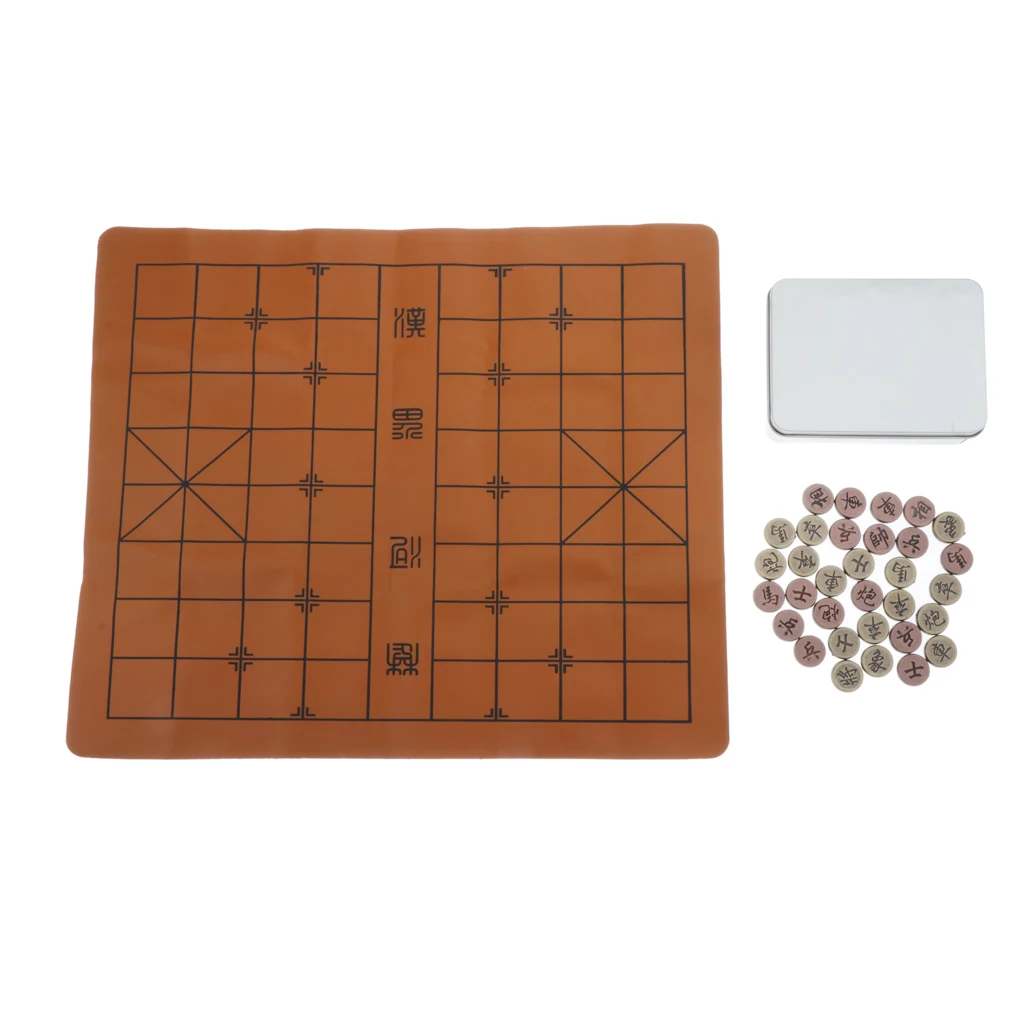 Exquisite Retro Chinese Chess Metal Bronze Pieces Xiangqi Board Game for Travel 