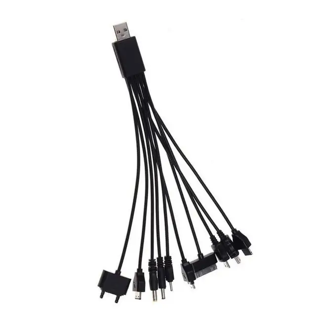 10 en 1 cable cargador usb universal cable de sincronización de carga  multifunción para ipod iphone psp cámara nokia blackberry 2pcs