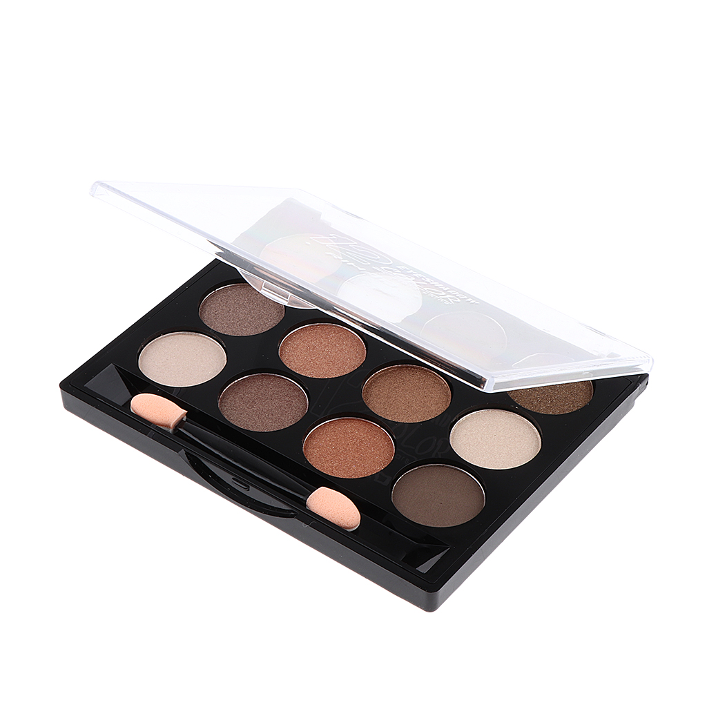 Hot Professional 12 Shades Eye Shadow Palette w/ Double Head Brush - Waterproof, Long-Lasting, Easy to Color