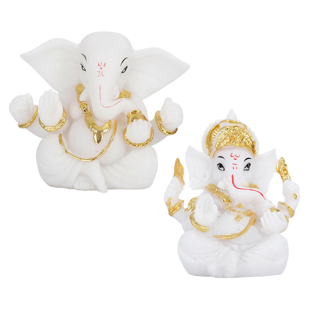 Collectible Lotus Elephant GOD Idol Ganesha Statues Statue Crafts Hindu Buddha Southeast Asian Decor for Temple Office Car Home