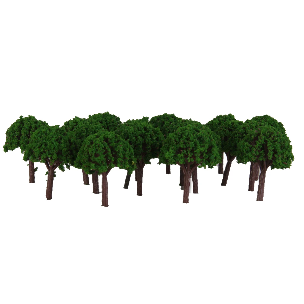 50pcs 1: 500 Model Railways Landscaping Train Model Model Trees-Green