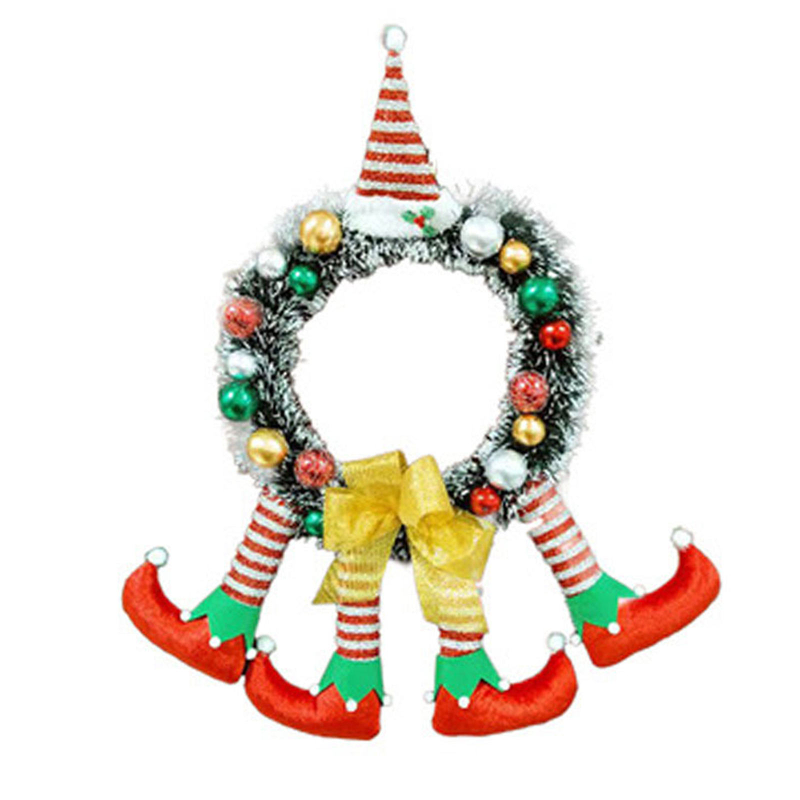 Christmas Wreath Garland Clown Handmade for Front Door Celebration Farmhouse Wall Home Decor Xmas Festival Holiday