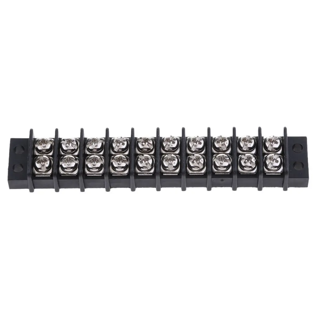 Marine Boat RV 10 Gang Barrier Type Junction Block with 8-32 Screw Terminals