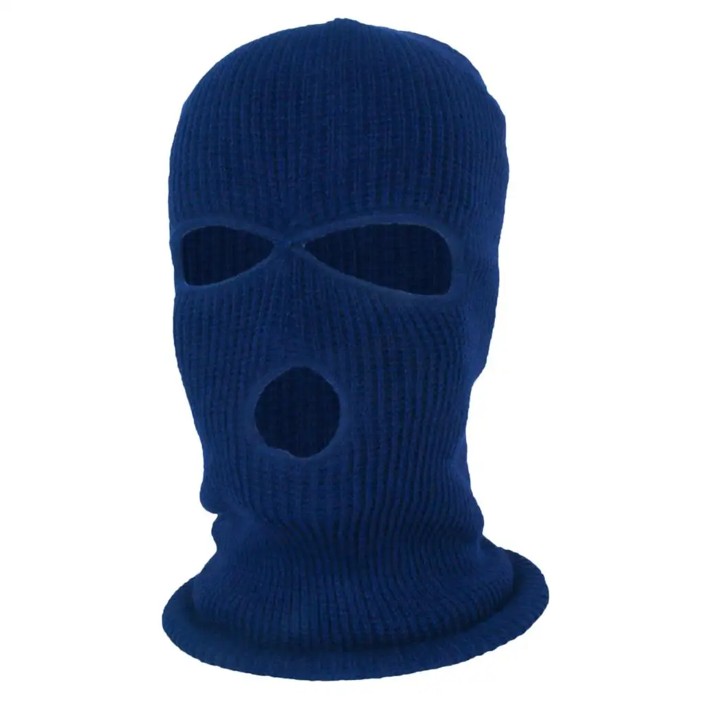 Winter Knit Ski  3-Hole Balaclava Knit Knitted Full Face Ski Cover  Beanie Hat Adults Warm Outdoor Face Cover Sports