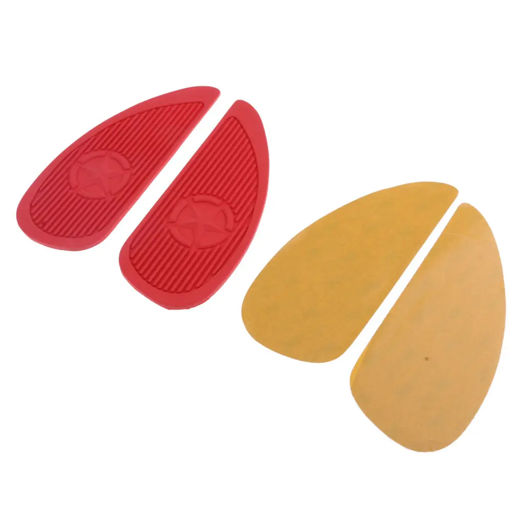 Red Rubber Fuel Tank Traction Pads Side Knee Protector for Harley Motorcycle