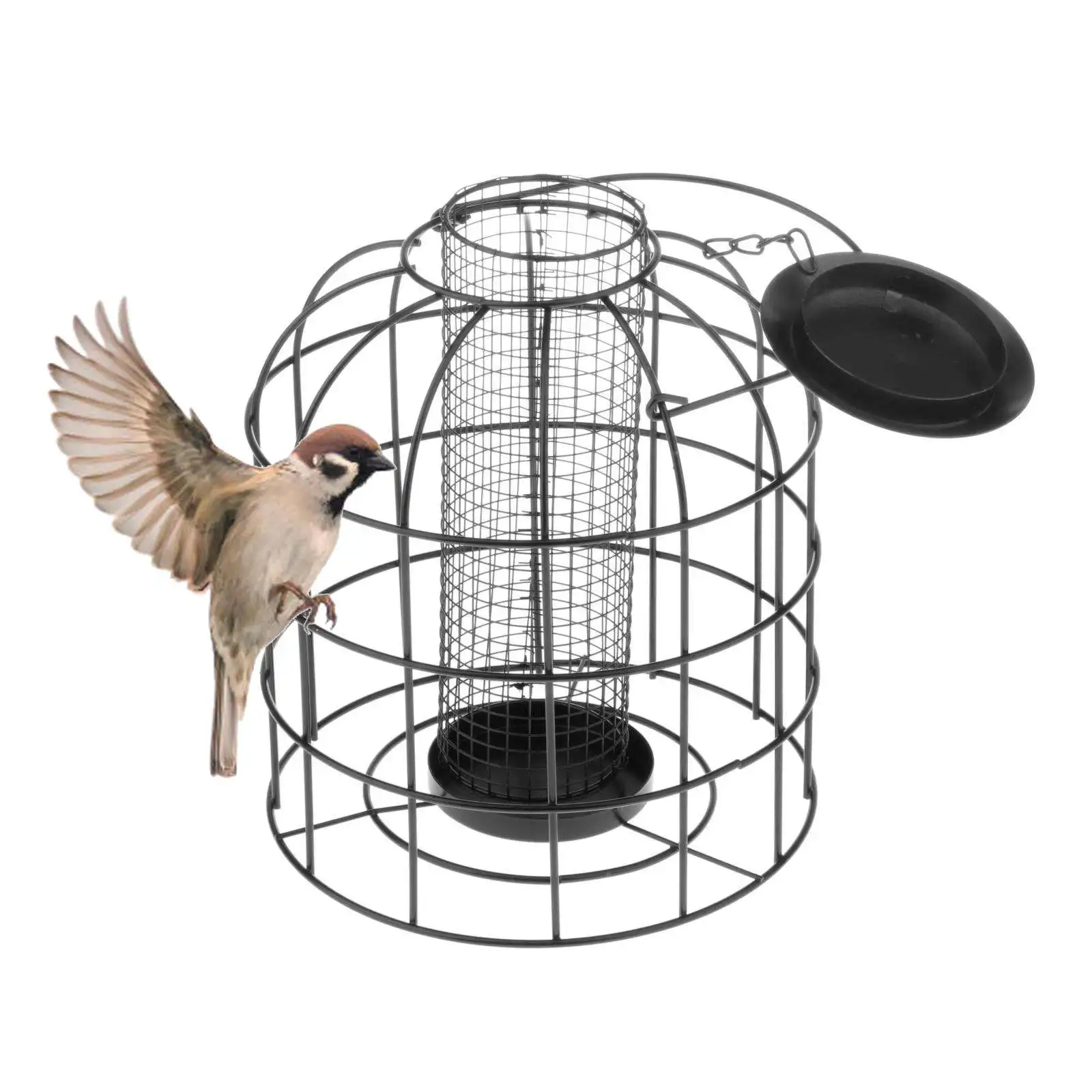 Iron Wire Squirrel Resistant Seed Nut Bird Feeder Feeding Station Cage Design Seed Container