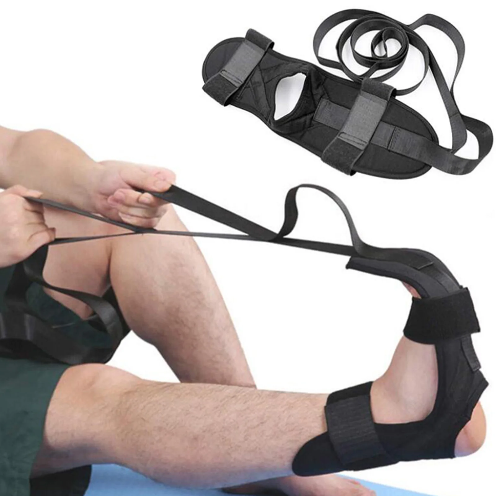 Stretch Strap & Foot Stretcher Set Yoga for Plantar Fasciitis Pilates Dance Gymnastics Athletic Trainers