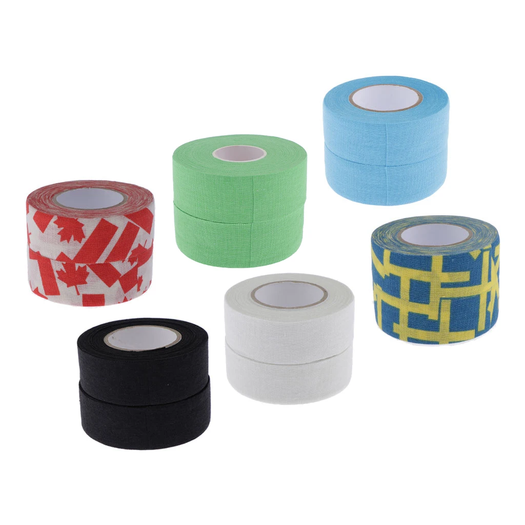 2 Rolls 2.5cmx1000cm Ice Hockey Stick Adhesive Grip Handle Tape Wearproof Skid Resistance Grip Badminton Golf Tennis Tape