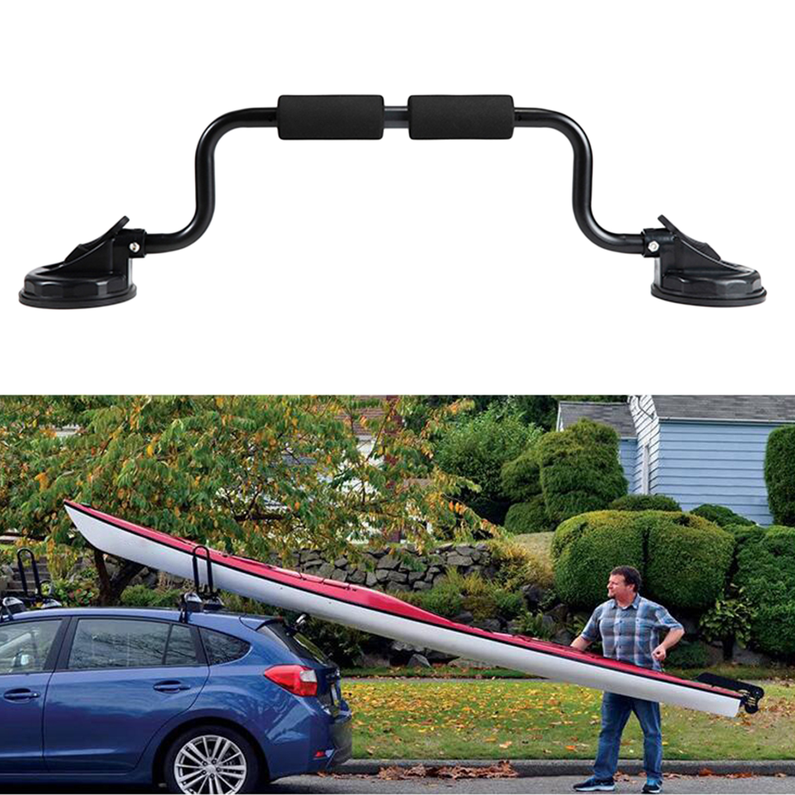 Kayak Canoe Load Assister Roller Car Roof Rack Suction Cup Heavy Duty Universal Ski Paddleboard Snowboard Carrier