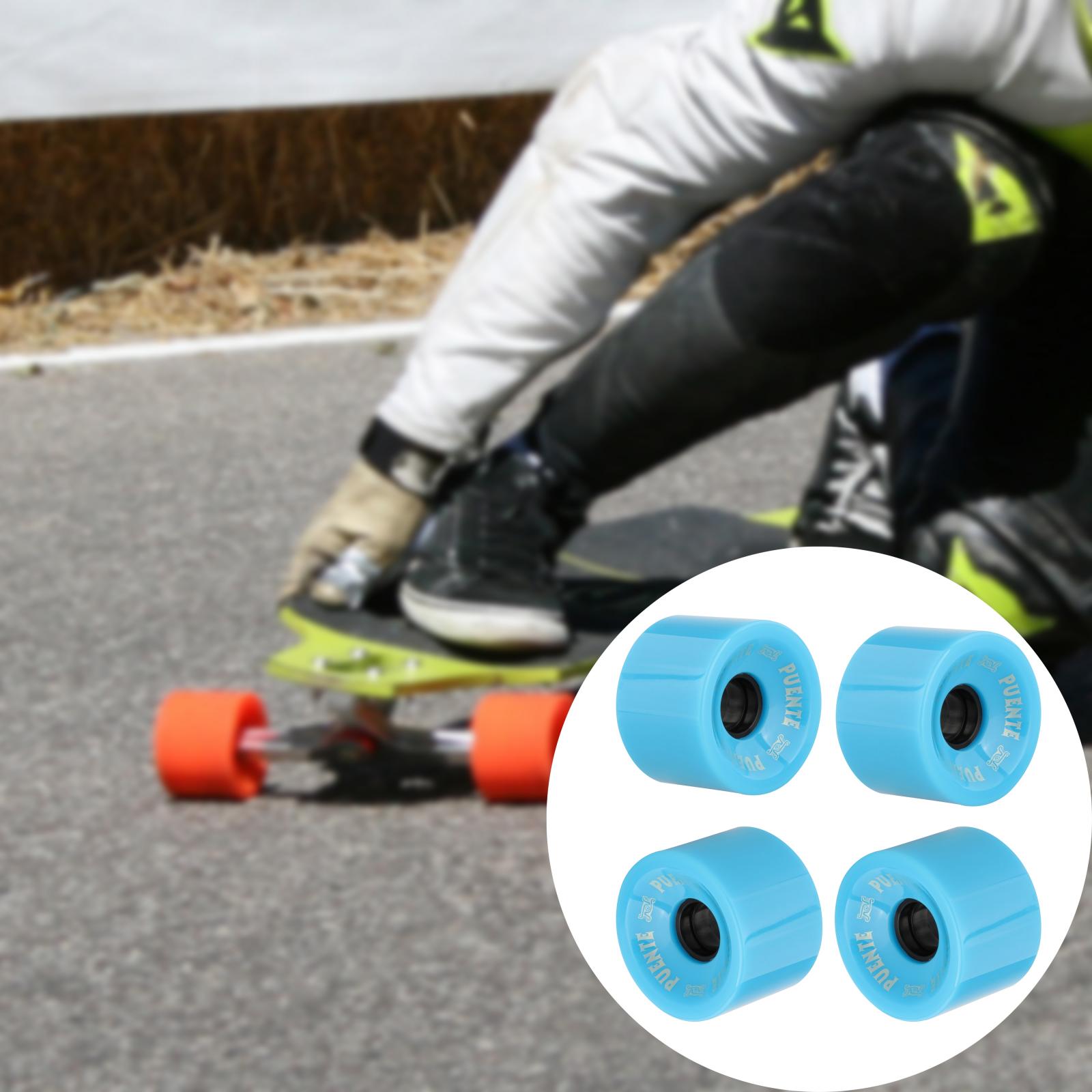 4Pieces 70mm Longboard Wheels Parts for Skateboard Decks Mini Cruiser Street