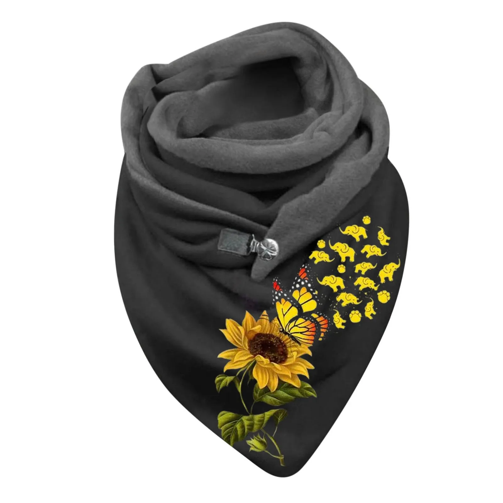 Women Scarf Winter Fashion Printing View Art Print Button Szalik Fashion Functional Soft Wrap Casual Warm Scarves Shawls black scarf mens