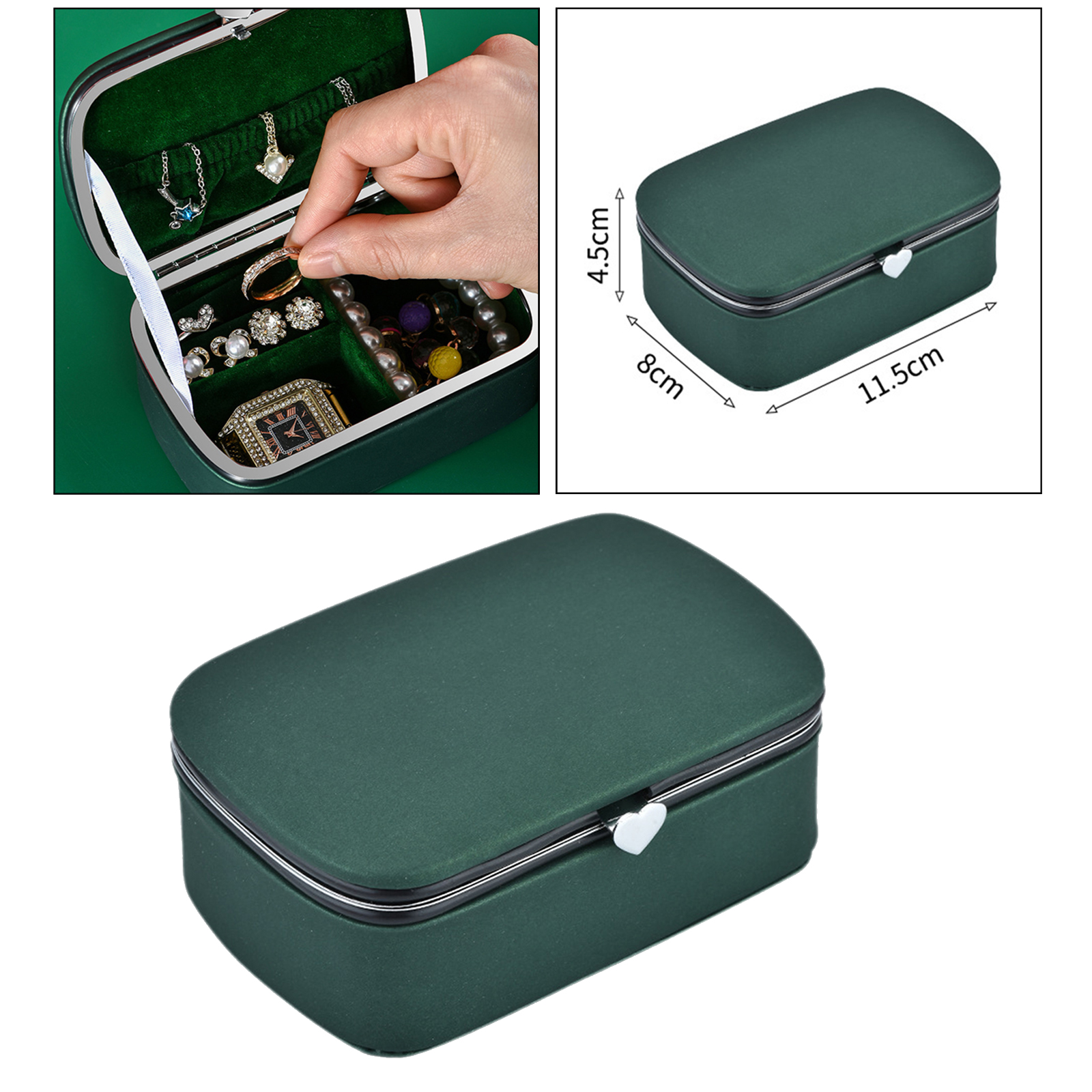 Wooden Jewellery Box Necklace Earrings Storage Case Organizer Treasure Chest Trinket Holder