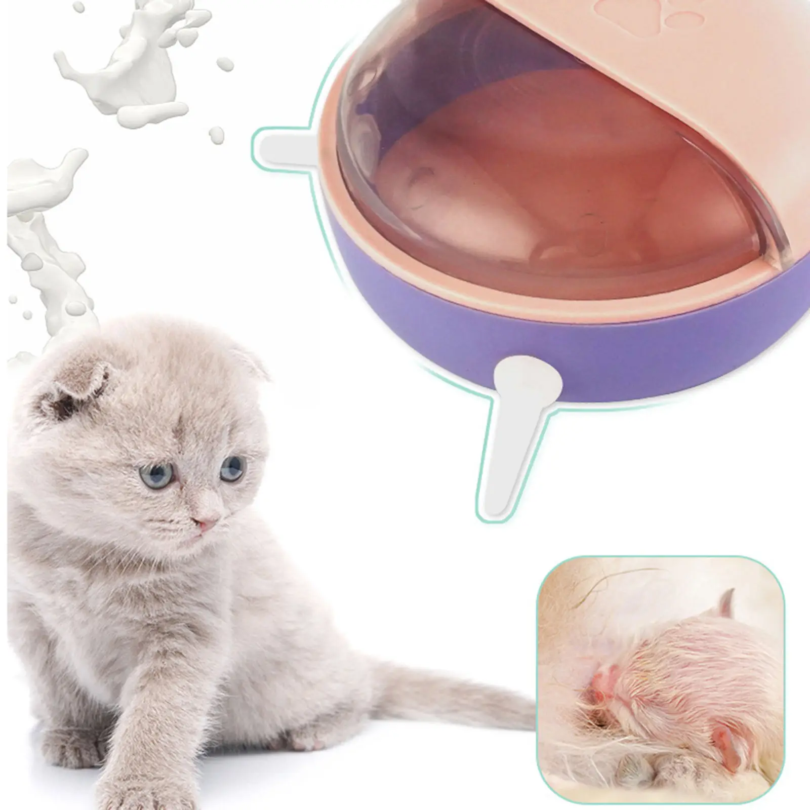 Pet Milk Feeding Bowl with Silicone Nipples Puppy Feeder Silicone Non Slip Nipple Feeder for Dog Baby Pet Puppy