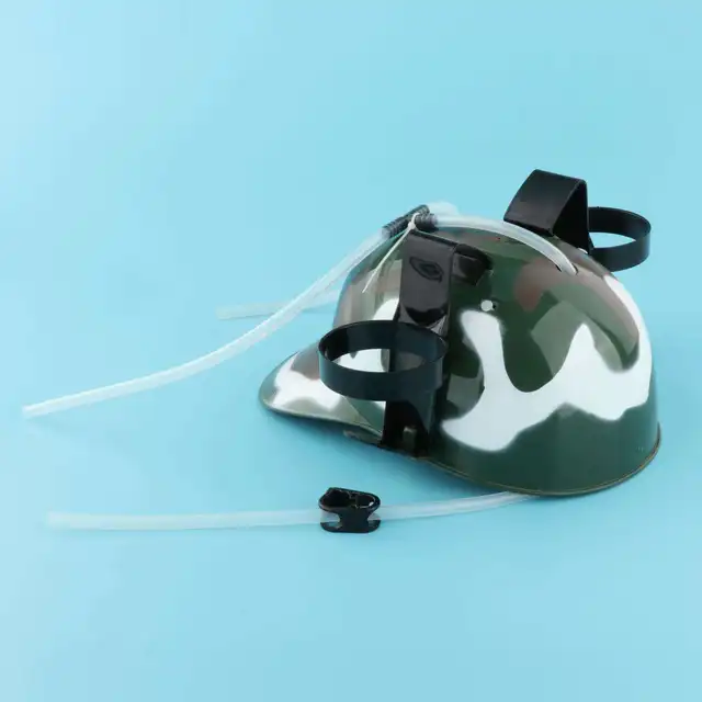 Drinking Helmet - Can Holder Drinker Hat with Straw for Beer