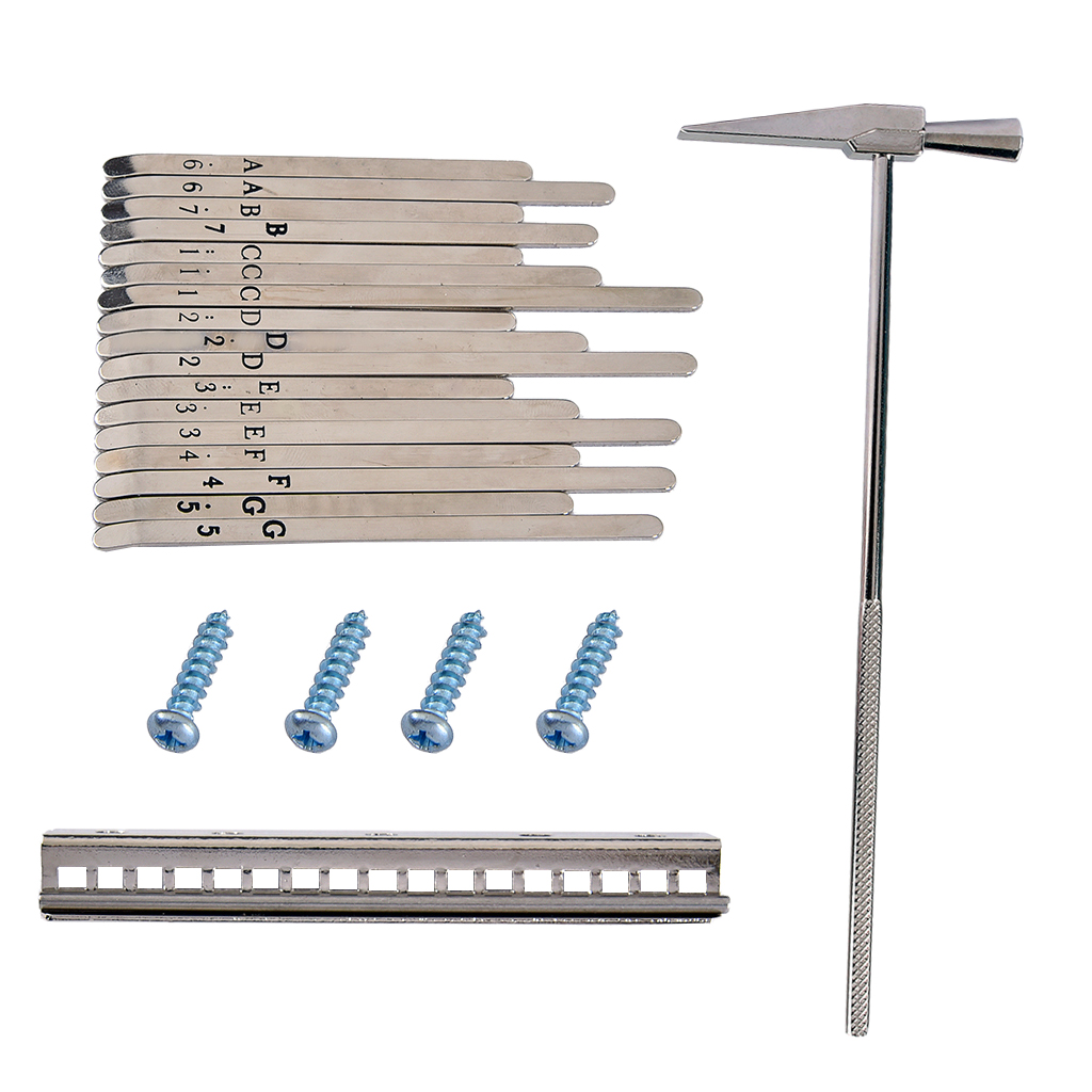 1 Set DIY Thumb Piano Stainless Steel Keys Hardware for 17 Key Kalimba Replacement Parts