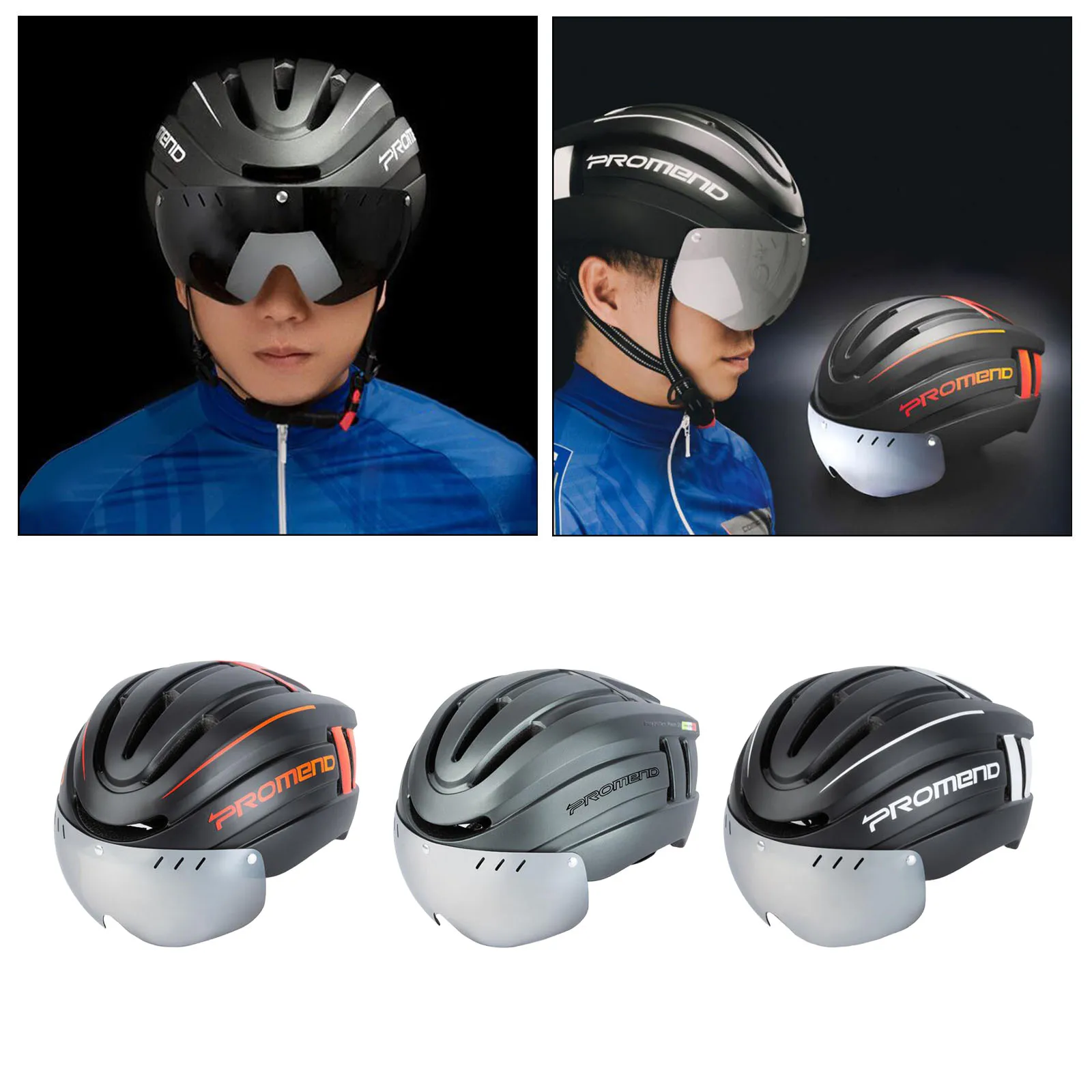 MTB Bicycle Helmet Men Women Lighting Road Bike Cycling Electric scooter Helmet Motorcycle Helmet with Tail Light and Visor