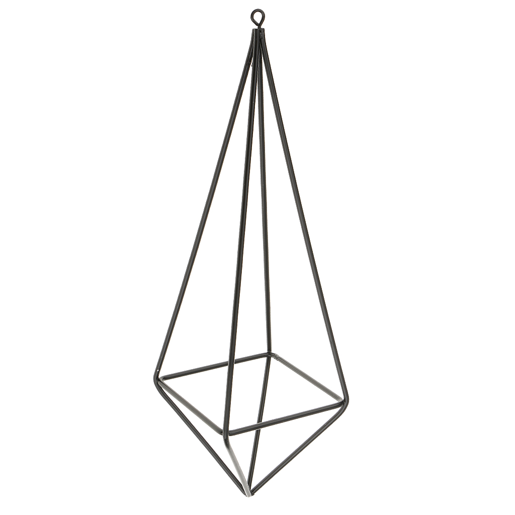 Rustic Style Black Freestanding Hanging Geometric Metal Pot Rack For Tillandsia Air Plant 26cm