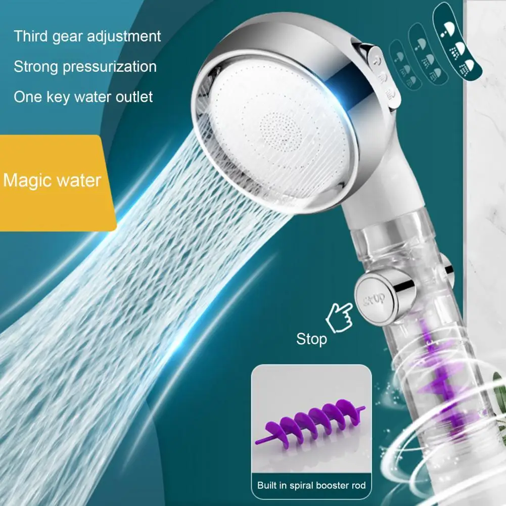 Third Gear Universal Pressurized Bathroom Heads Hand Shower Round Shower Nozzle 