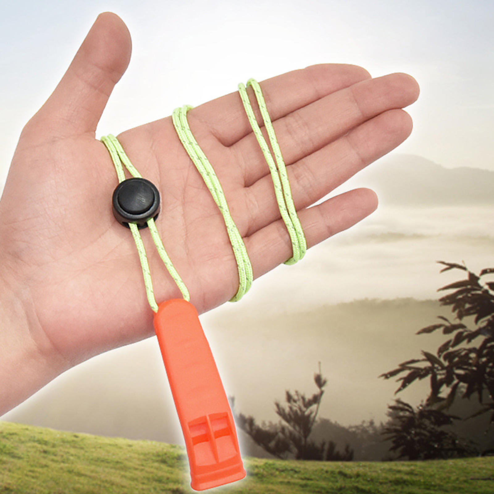 Plastic Emergency Whistles Portable Outdoor Survival Whistle Loud Sound with Lanyard for Camping Hiking Kayak Fishing Lifeguard