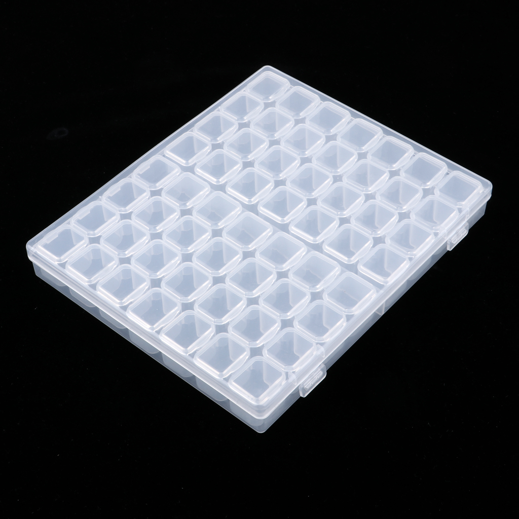 56 Grids Jewelry Dividers Box Organizer Adjustable Clear Plastic Bead Case