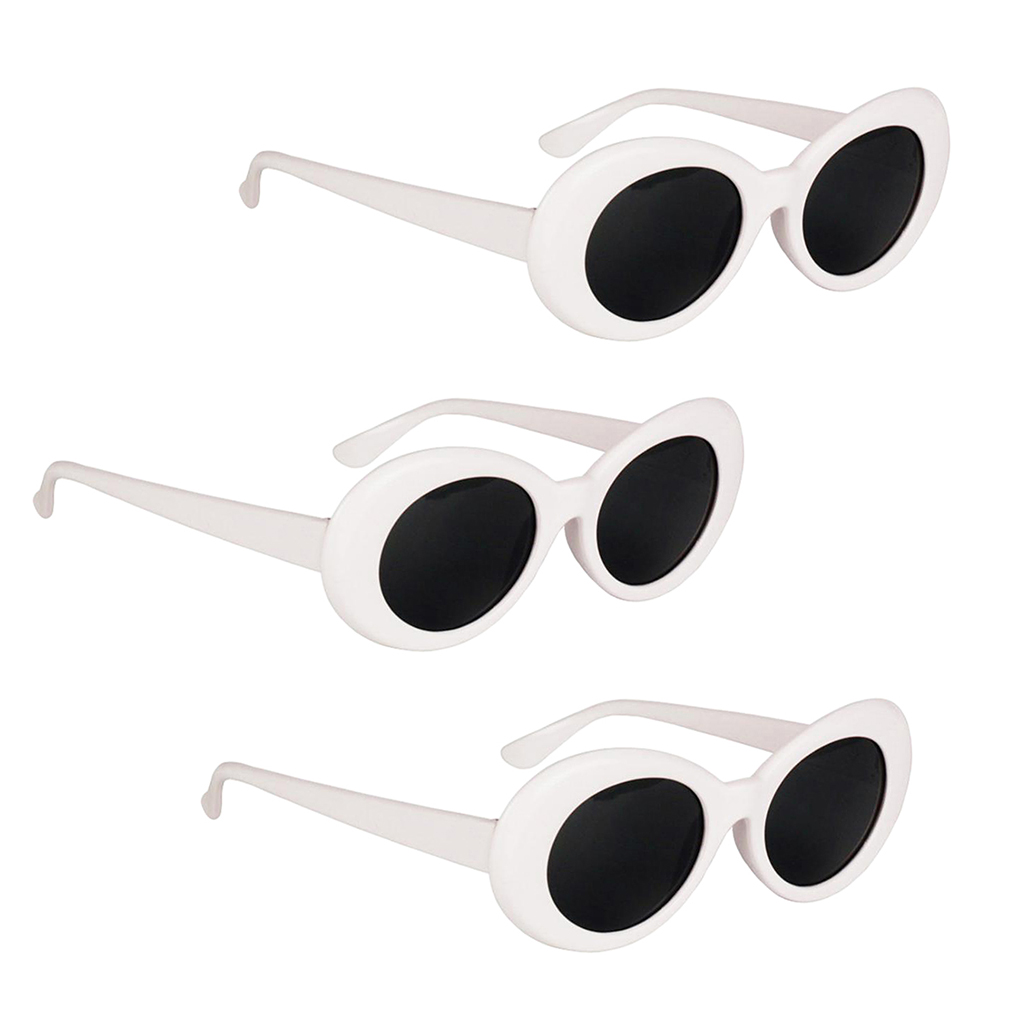 3 Pcs Non-polarized Party Novelty Sunglasses Costume Dancing Club Glasses Fun Gift for Party Favors Black & White