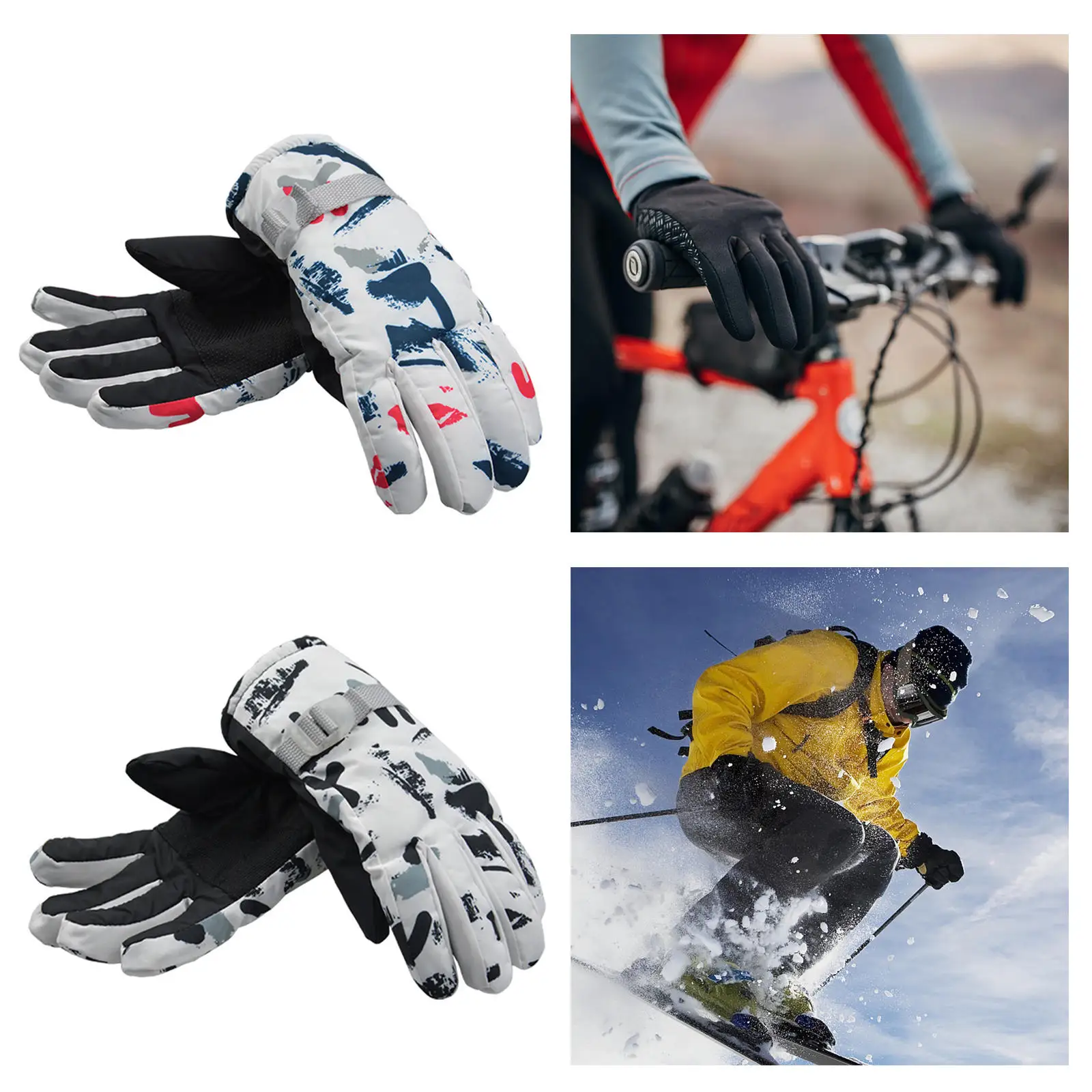 Winter Motercycle Gloves Thermal Gloves Liners Mitten for Bicycle Driving Hiking Riding