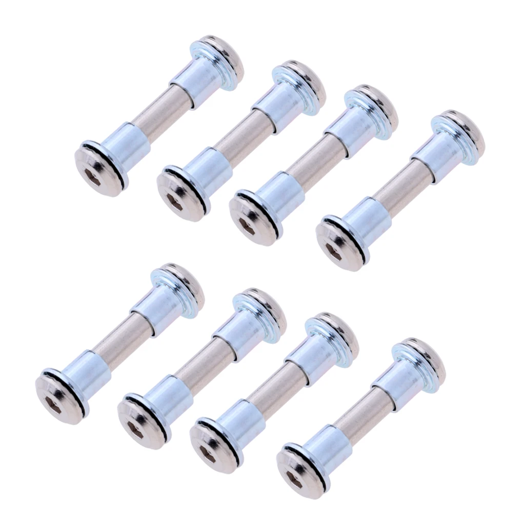 8pcs Inline Skate Screws Roller Skate Axle Bolts with Bearing Spacers, Length 31mm, Diameter 6mm