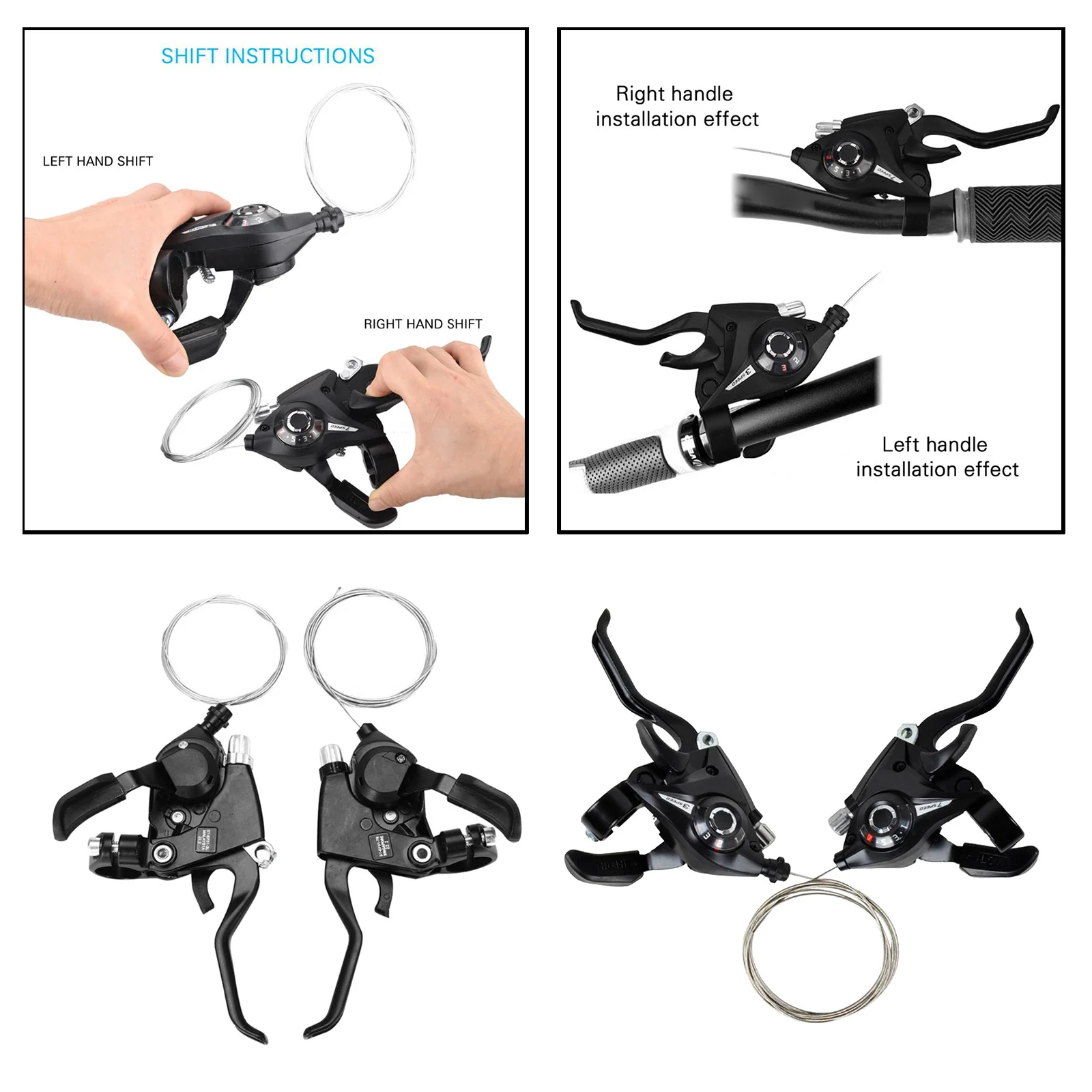 1Pair EF51Bicycle Derailleurs Lever & Brake Lever 3*7 21 Speed 3*8 24 Speed MTB Mountain Bike er ST-EF51