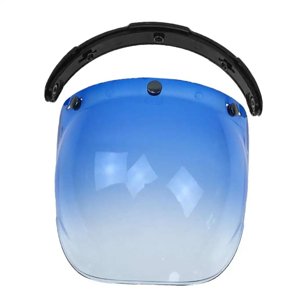 Motorcycle Helmet Visors Bubble Shield Wind Shield 3-Snap Flip Up Anti-Fog