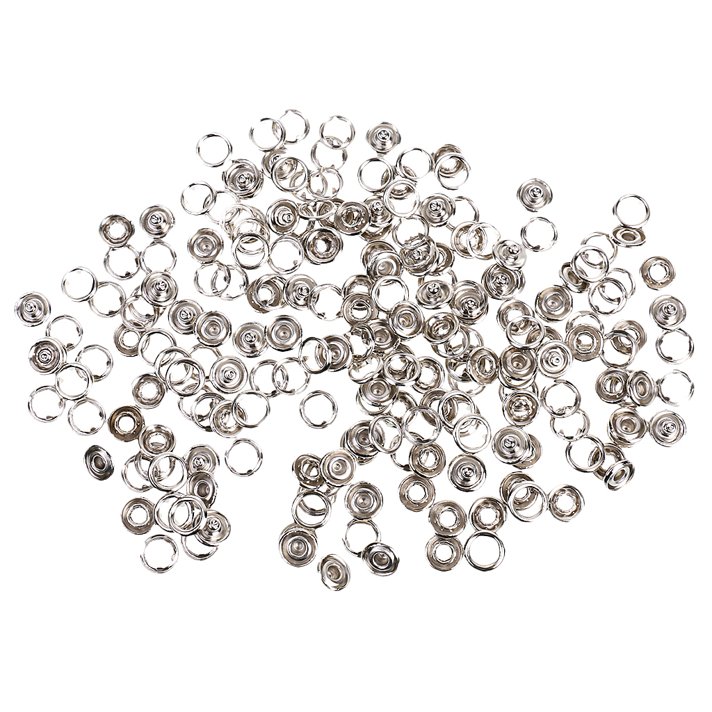 50 Sets Open-Ring Metal Snaps No-Sew Button Fasteners Studs DIY Scrapbooking Buckle Fasteners Press Button Sewing Accessories