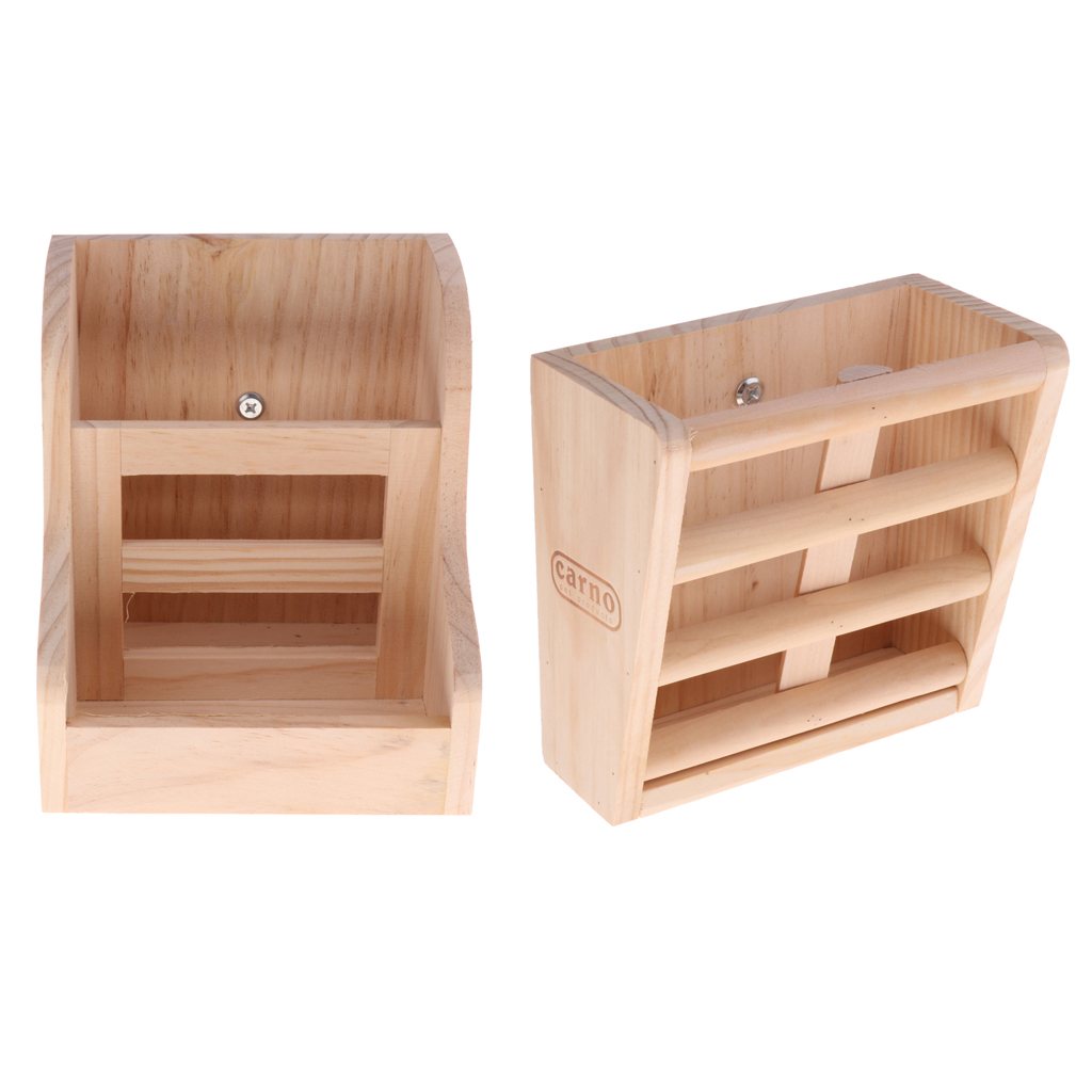 2-in-1 Functional Rabbit Wooden Bowl Feeder Bunny Guinea Pig Chinchilla Hay Grass Rack Manager Small Animals