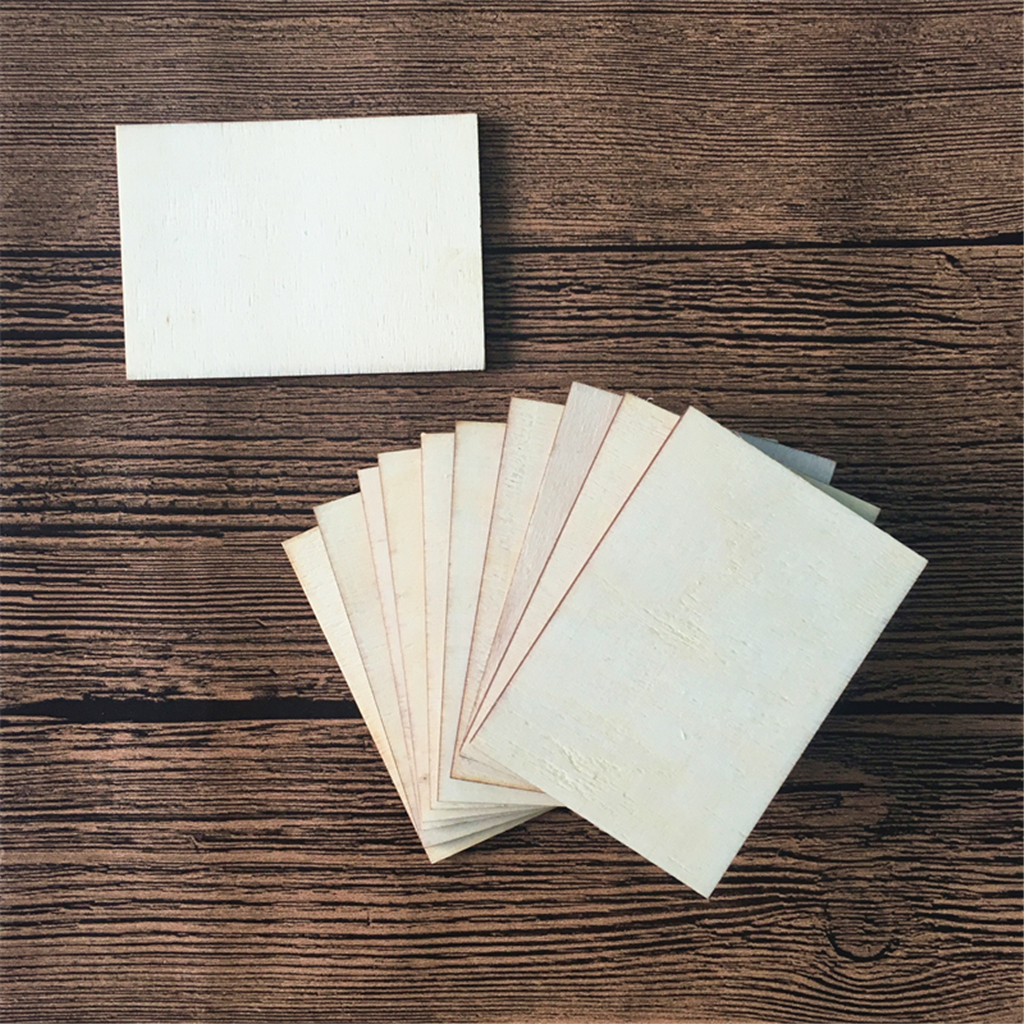 10pcs 70x49mm Blank Plywood Wood Business Card Wooden Name Card Wood Plaque