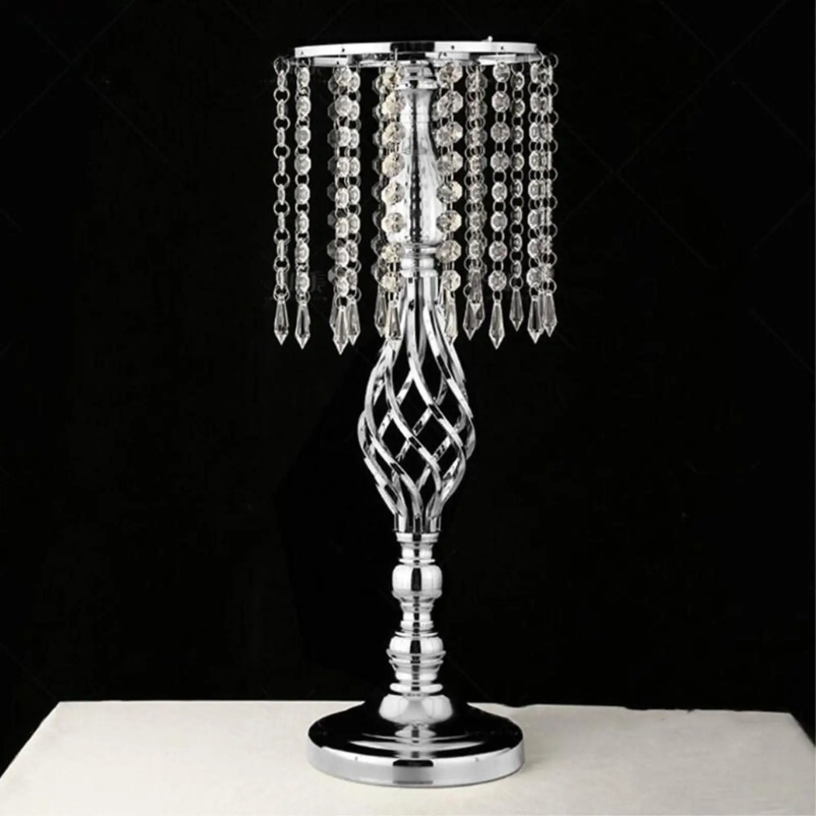 Crystals Candle Holders Iron Plating Candlestick Flower Vase Table Centerpiece Event Flower Vase Wedding Road Lead Decoration