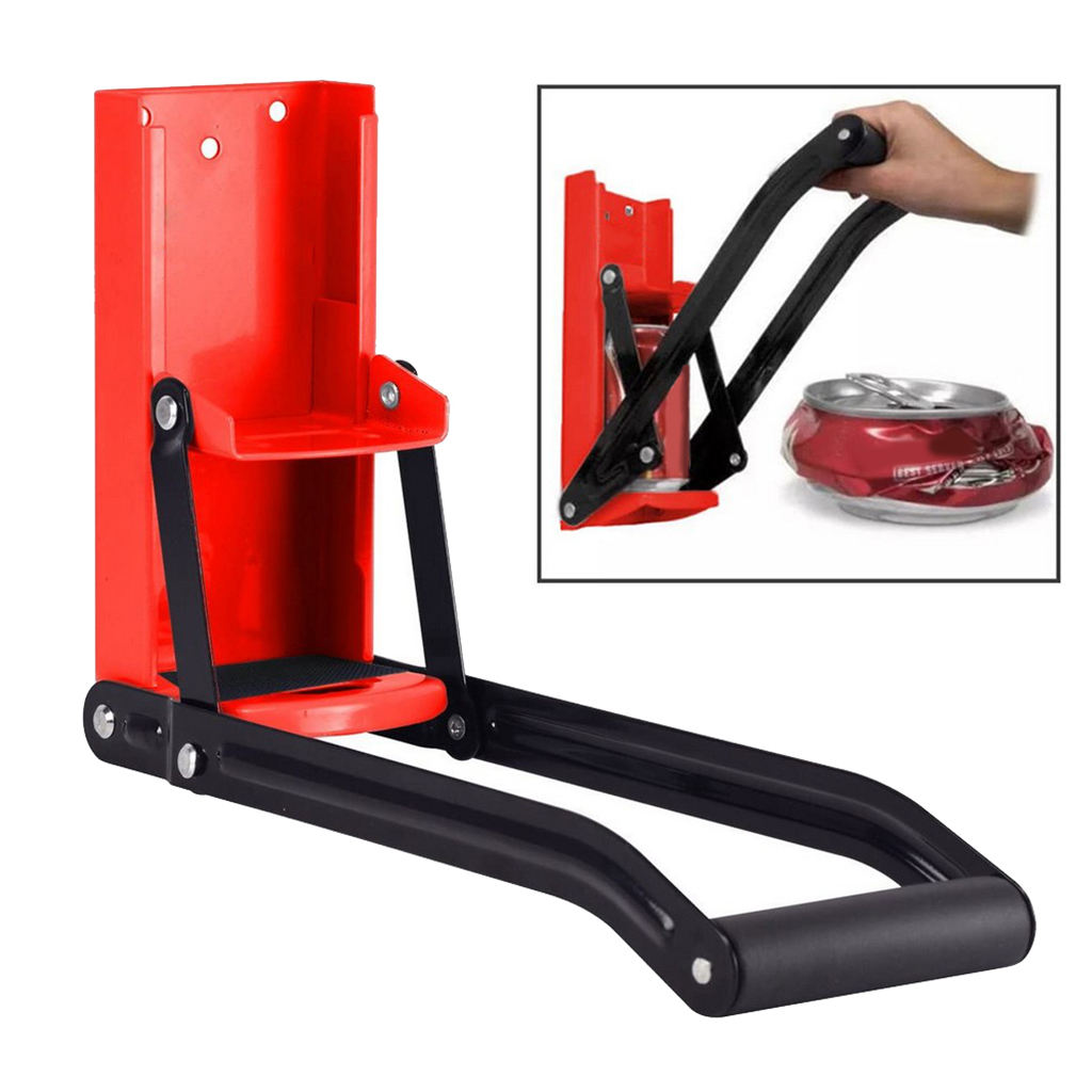 16 oz Kitchen Can Crusher/Smasher Crushes Cans Beer Cans Water Bottles Easy Use Red