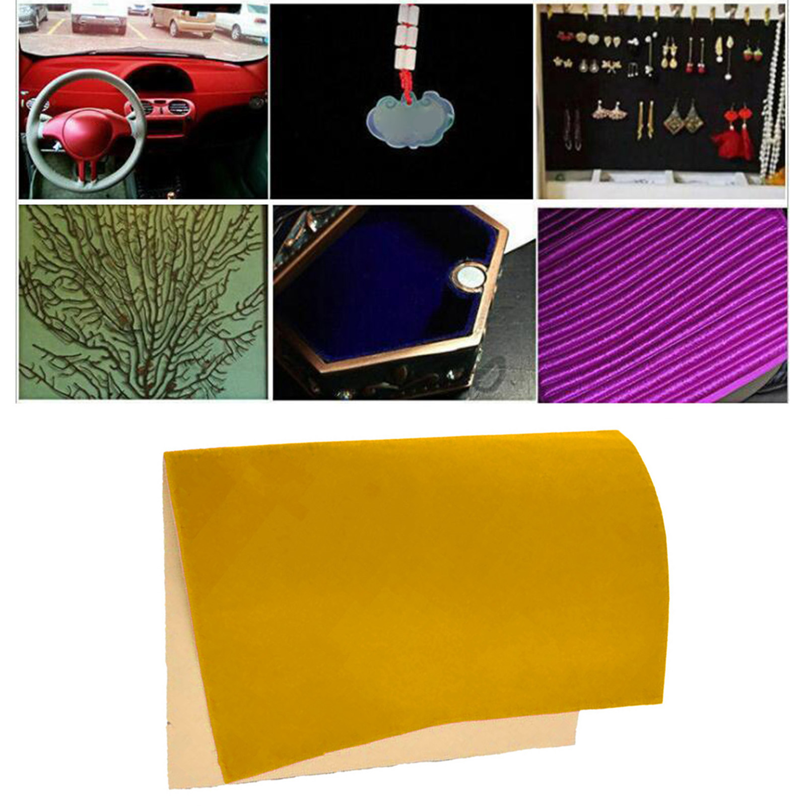 20cm x 150cm Self-adhesive Velvet Flock Liner Jewelry Drawer Fabric Sticker Wallpaper MultiColor DIY Craft