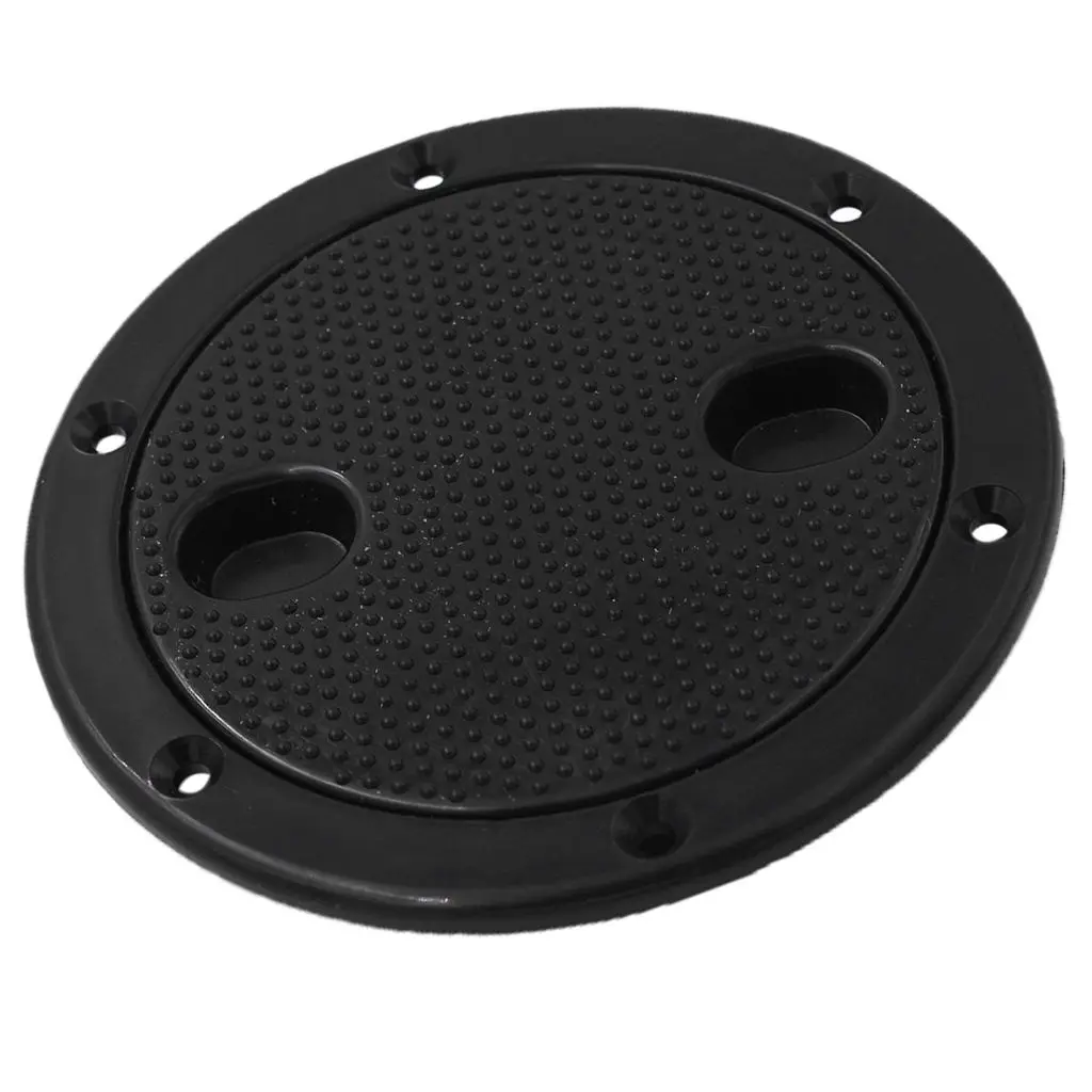 Black Circular Non  Inspection Hatch Screw Out Deck Plate for RV Marine Boat