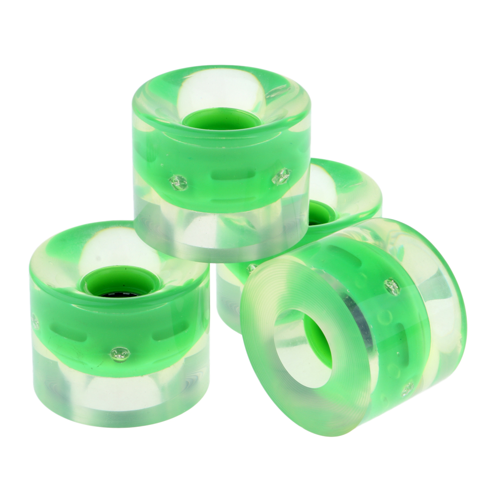 4pcs 60mm Flashing Roller Light Up Flash Skateboard Longboard Wheels 78A with Bearing Core Glow at Night 5 color