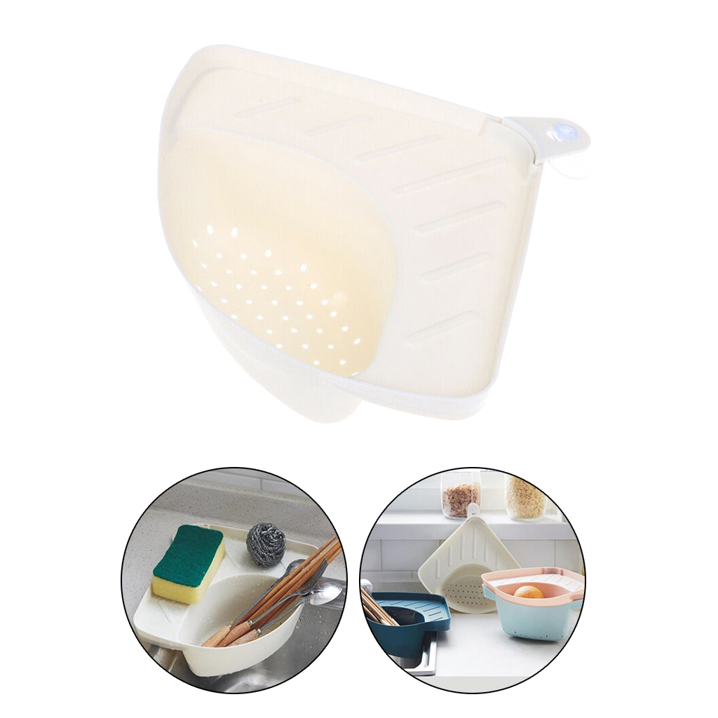 Sink Holder, Sink Storage Rack Bathroom Soap Storage Basket w/ Sucker Storage Rack for Fruit & Vegetable