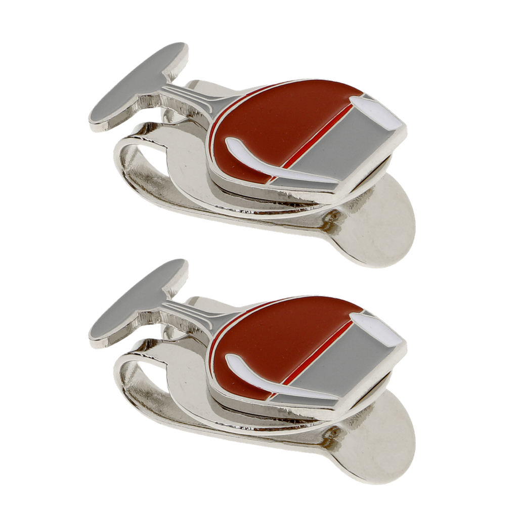 2 Pieces Alloy Golf Ball Marker Hat Clip Durable Golf Gift Red