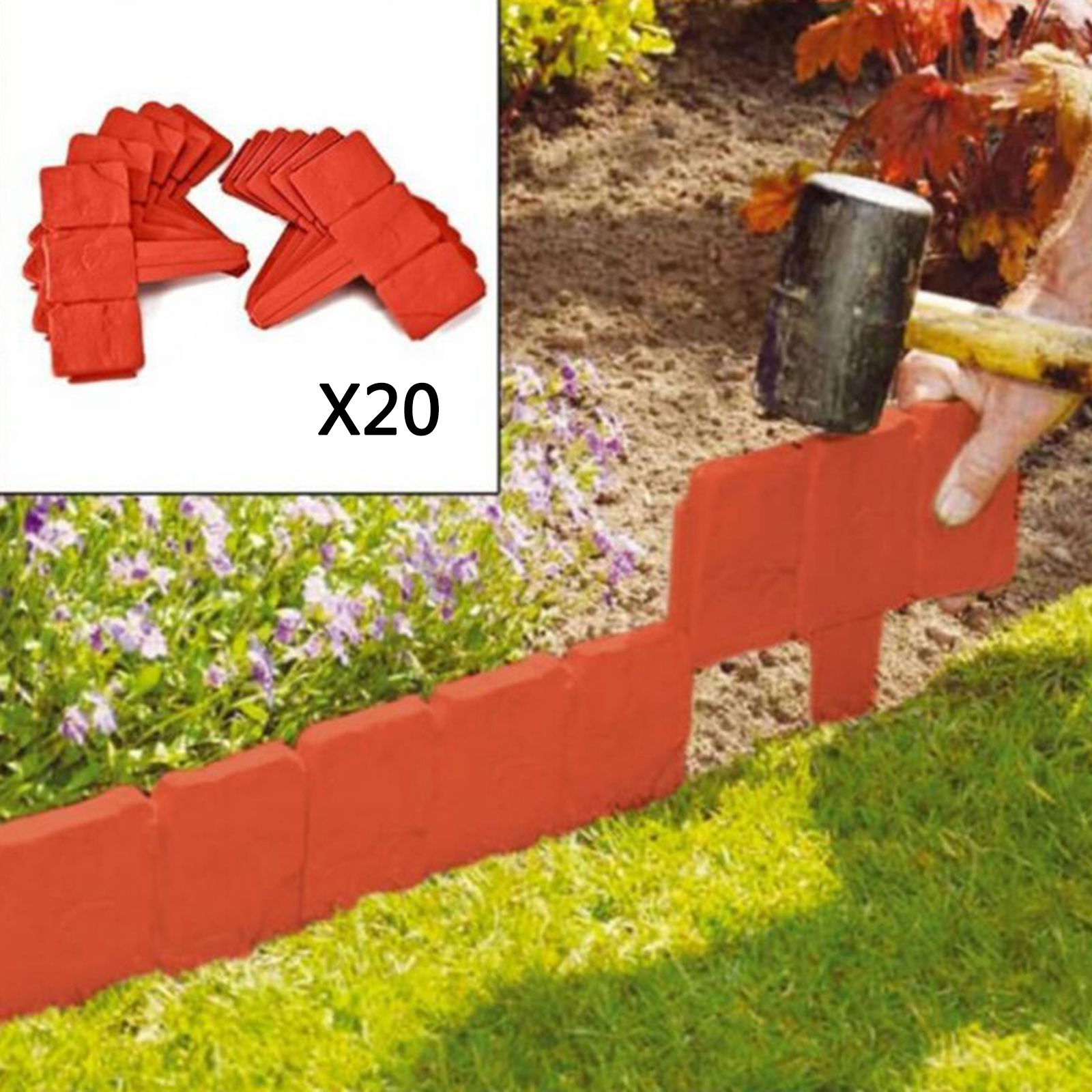 20Pieces Garden Fence Edging Decorative Patchwork Fence Garden Edging