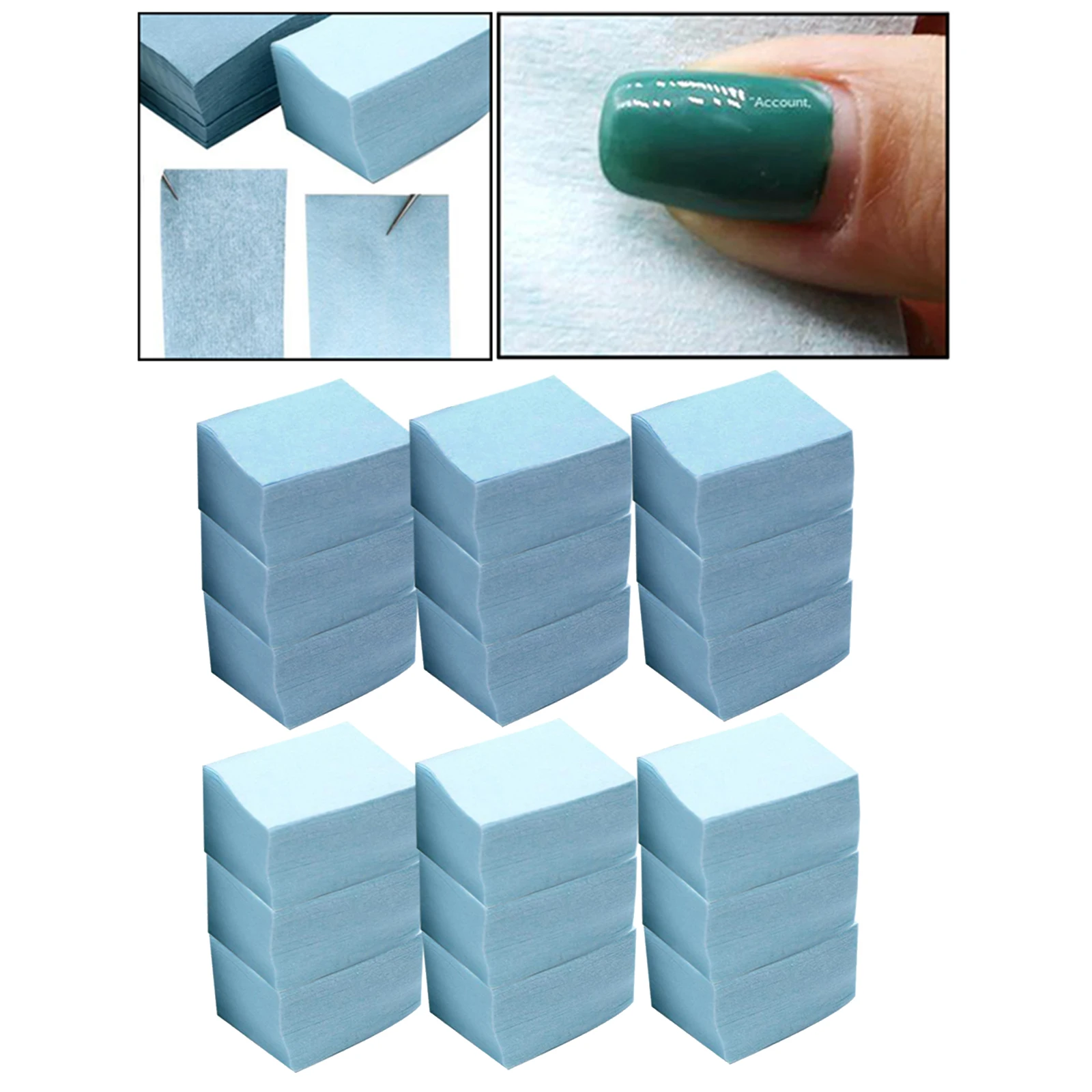 600pcs Blue Acrylic Nail Polish Remover Pads Paper Towels Lint Free Lint-free