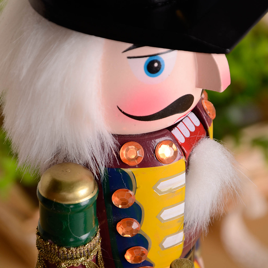 Red 30cm wooden nutcracker soldier figure puppet doll home decor toy