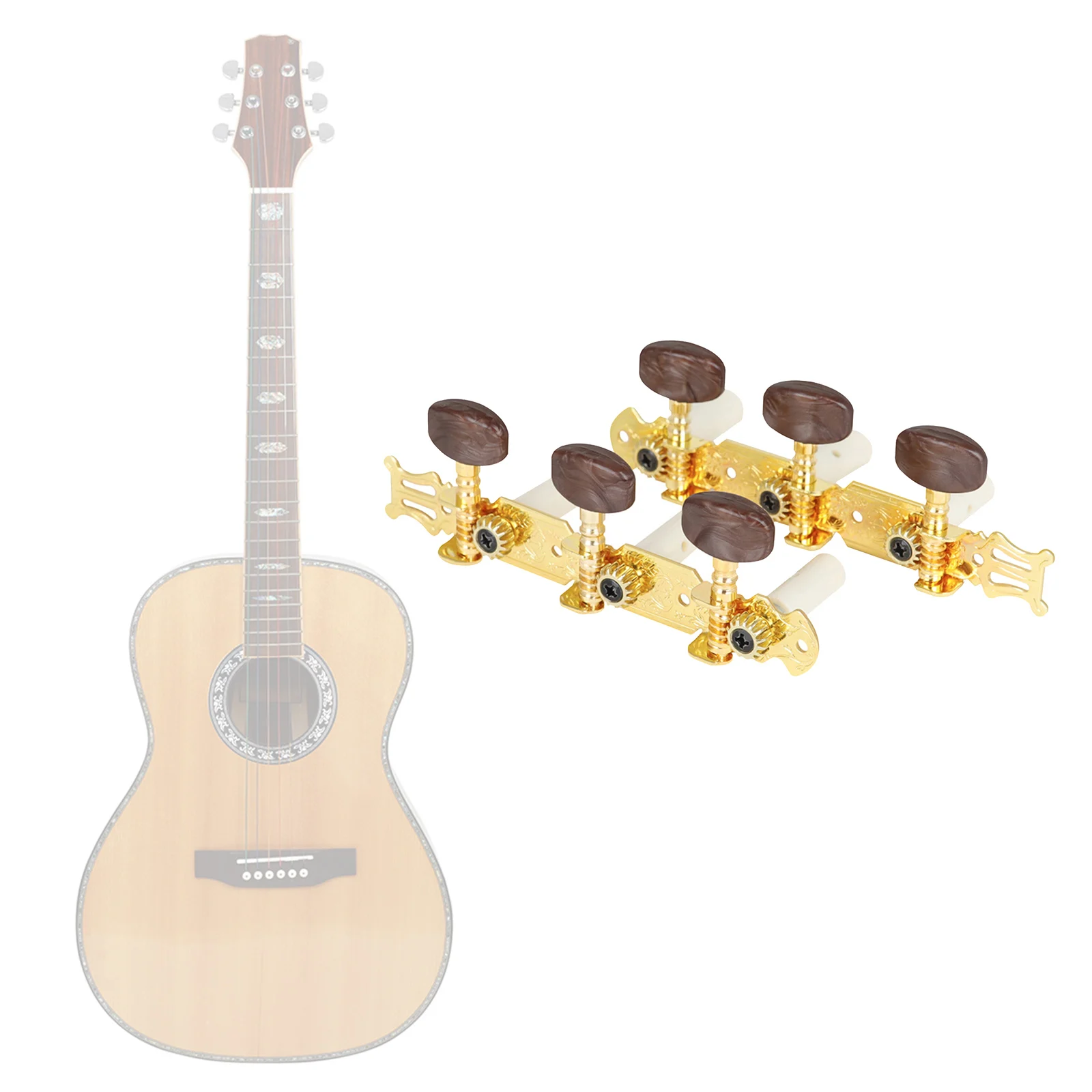 Metal Gold String Tuning Tuners Machine Keys Head 14:1 Left Right 3L3R for Classical Guitar Luthier DIY Accessory Parts