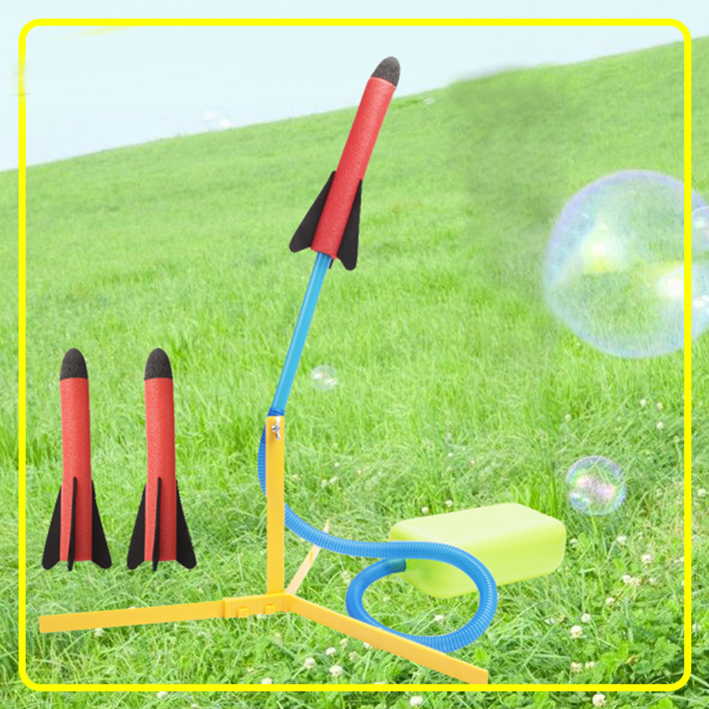 Rocket Launcher Toy Foam Planes and Toy Air Rocket Launcher Outdoor Rocket Toy Gift for Unisex Children