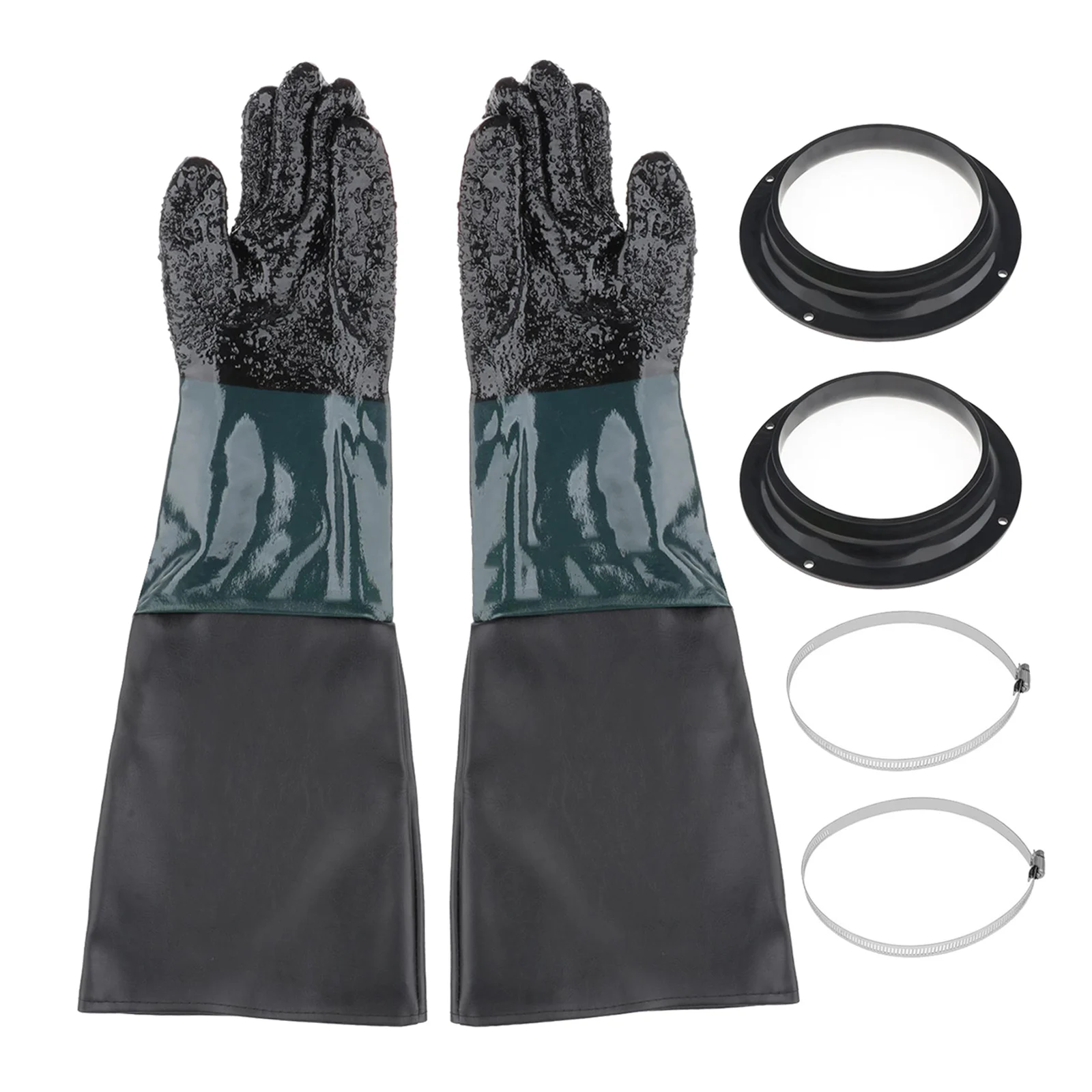 Sandblasting Gloves for Sandblast Cabinets, 23.6 inch Sandblaster Gloves for Model 60, 90, 110, 260 Sandblast Cabinet